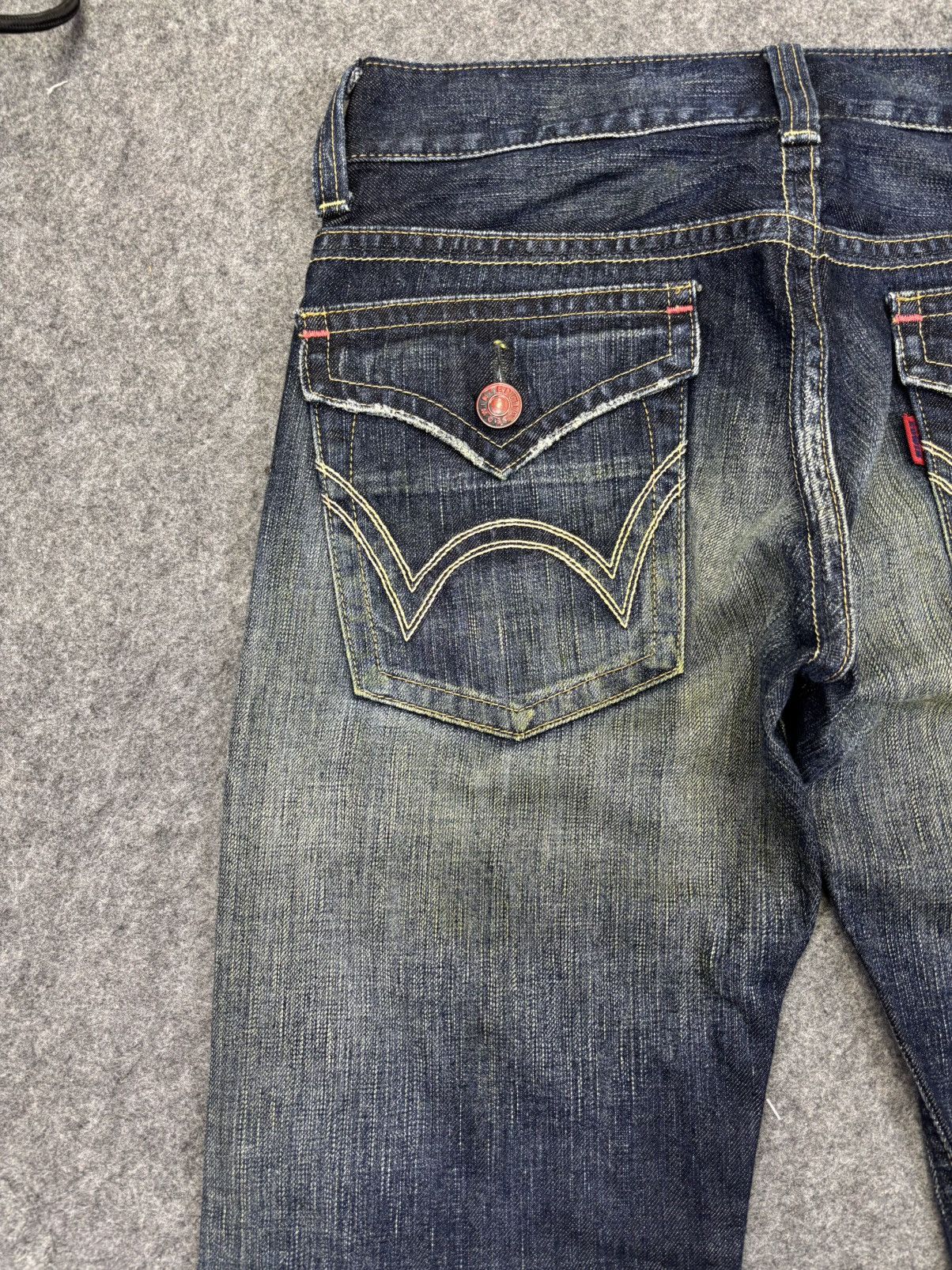 Edwin 💥Distressed Flare💥Edwin 503 Crazy Distressed Denim F916 Size US 31 - 9 Thumbnail