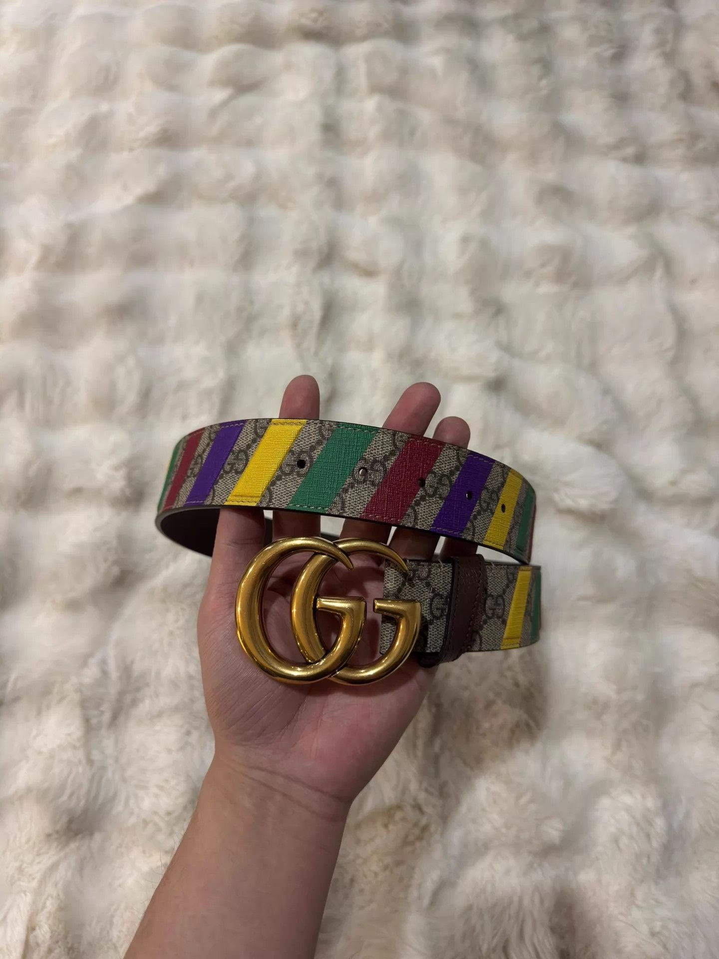 Gucci Gucci Rainbow GG Full Print Belt 80 New with Tags Size ONE SIZE - 2 Thumbnail