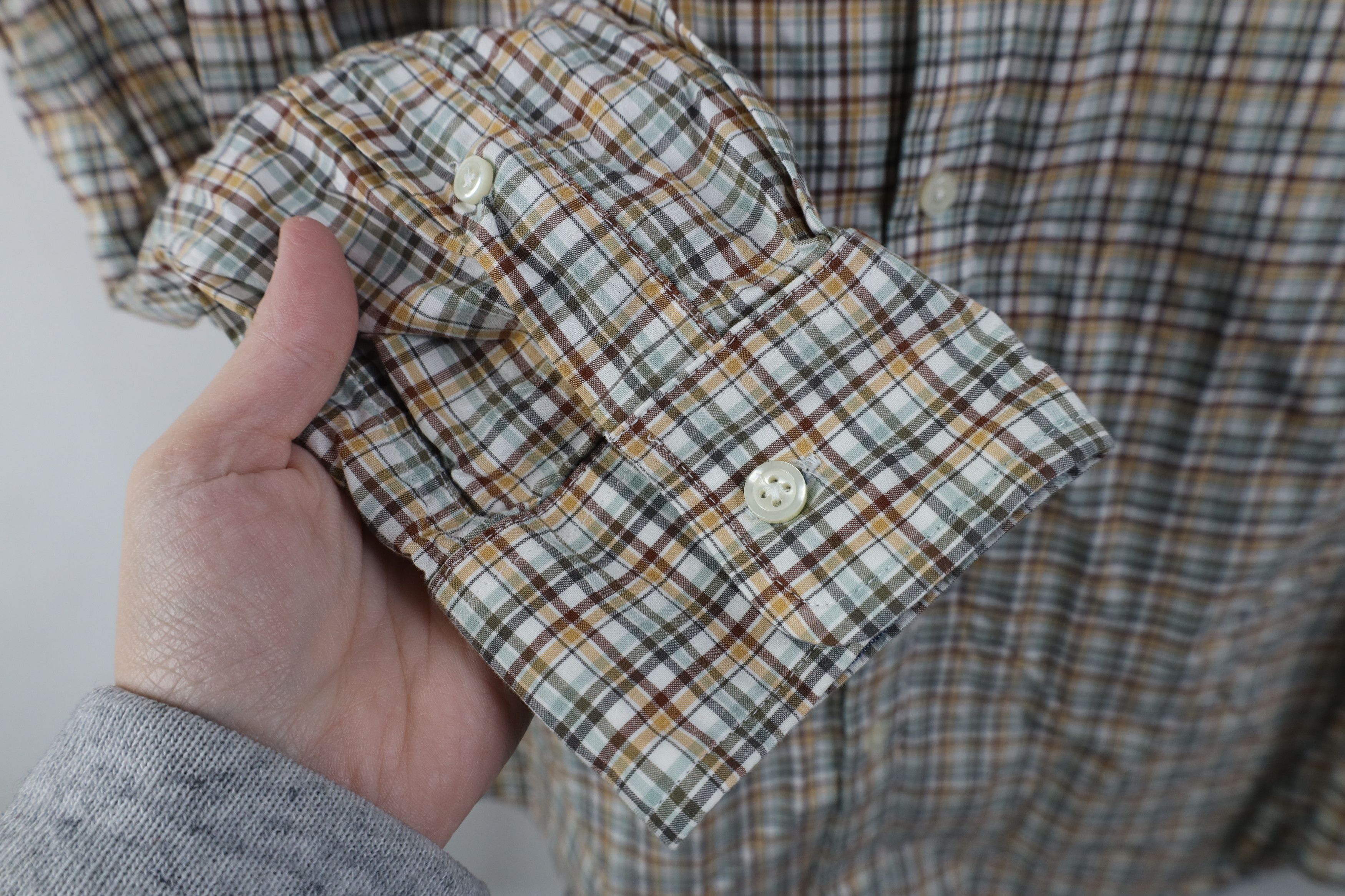 Banana Republic Banana Republic Wash Slim Fit Button Shirt Earth Tone Plaid Size US XL / EU 56 / 4 - 4 Thumbnail