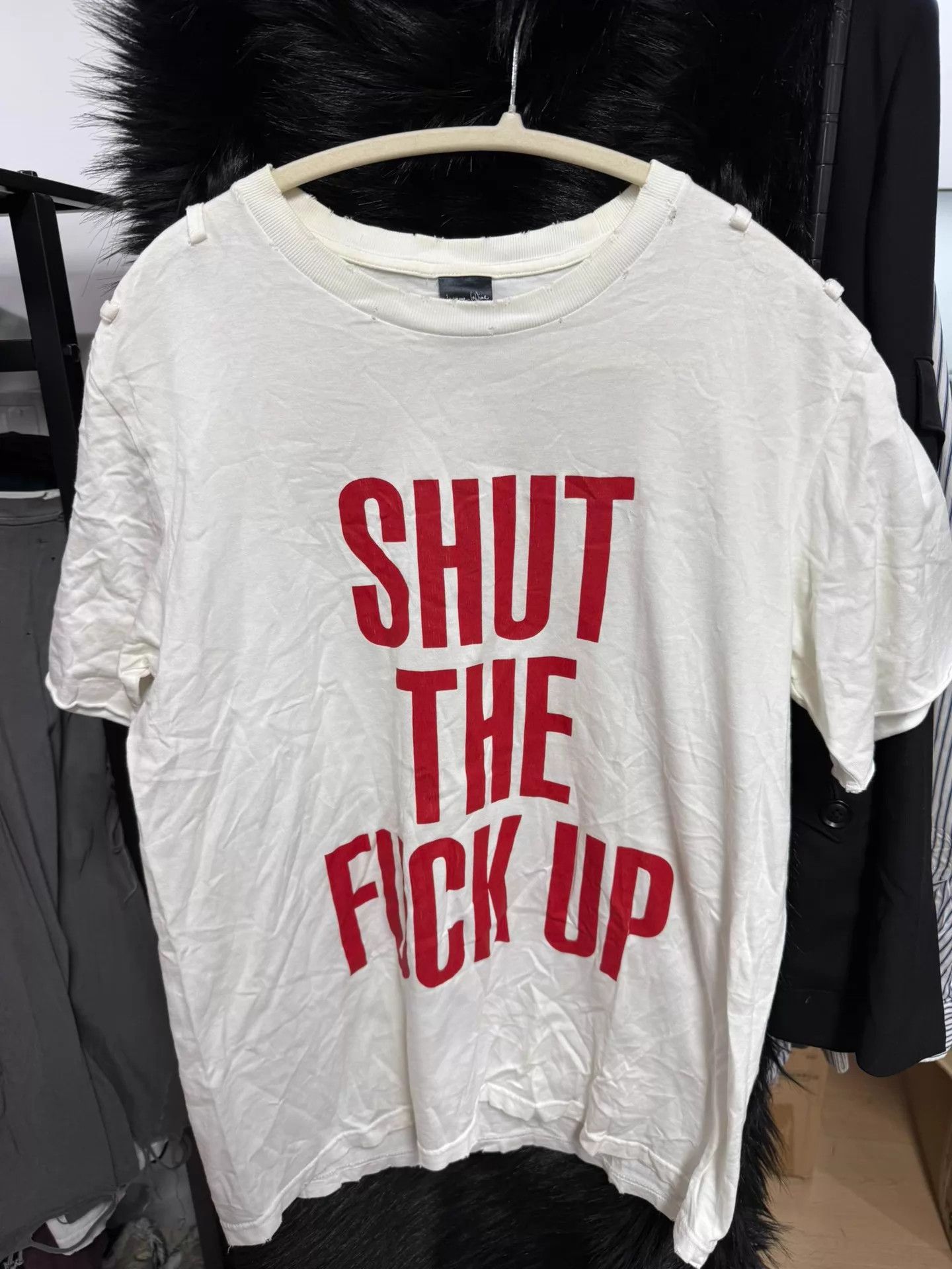 Number (N)ine NUMBER (N)ine 06SS SHUT THE FUXK UP Tee - Size 3 Size US L / EU 52-54 / 3 - 1 Thumbnail