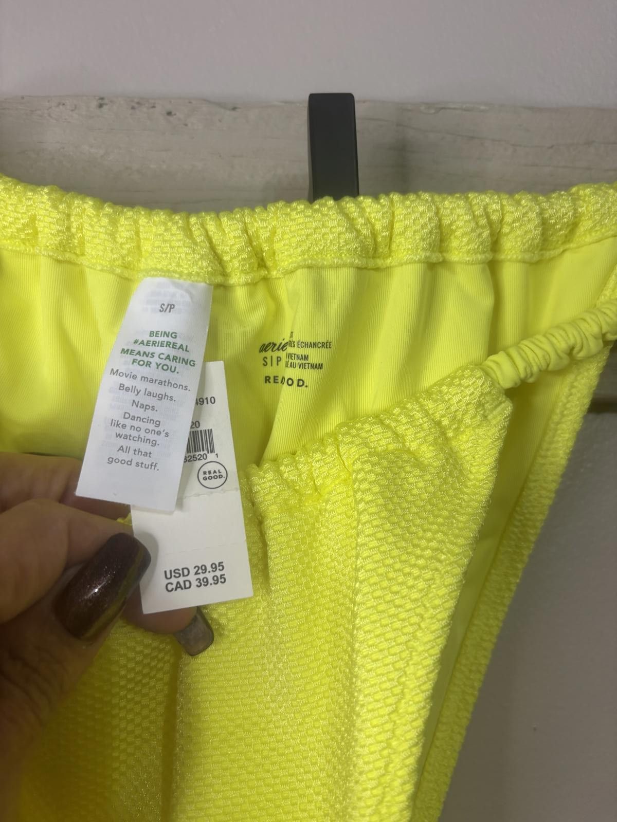 Designer Aerie Vibrant Yellow Mesh Bikini Bottoms - Stylish & Comfy Size ONE SIZE - 2 Thumbnail