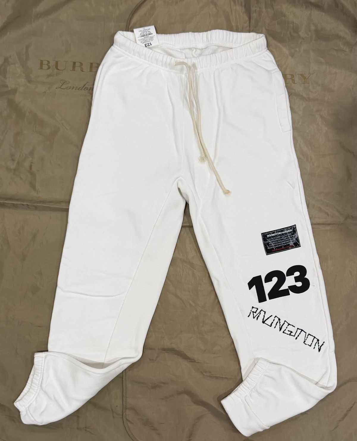 RRR-123 RIVINGTON ROI REBIS 'USO-123 CVA' WHITE SWEATPANTS size S Size US 31 - 1 Thumbnail