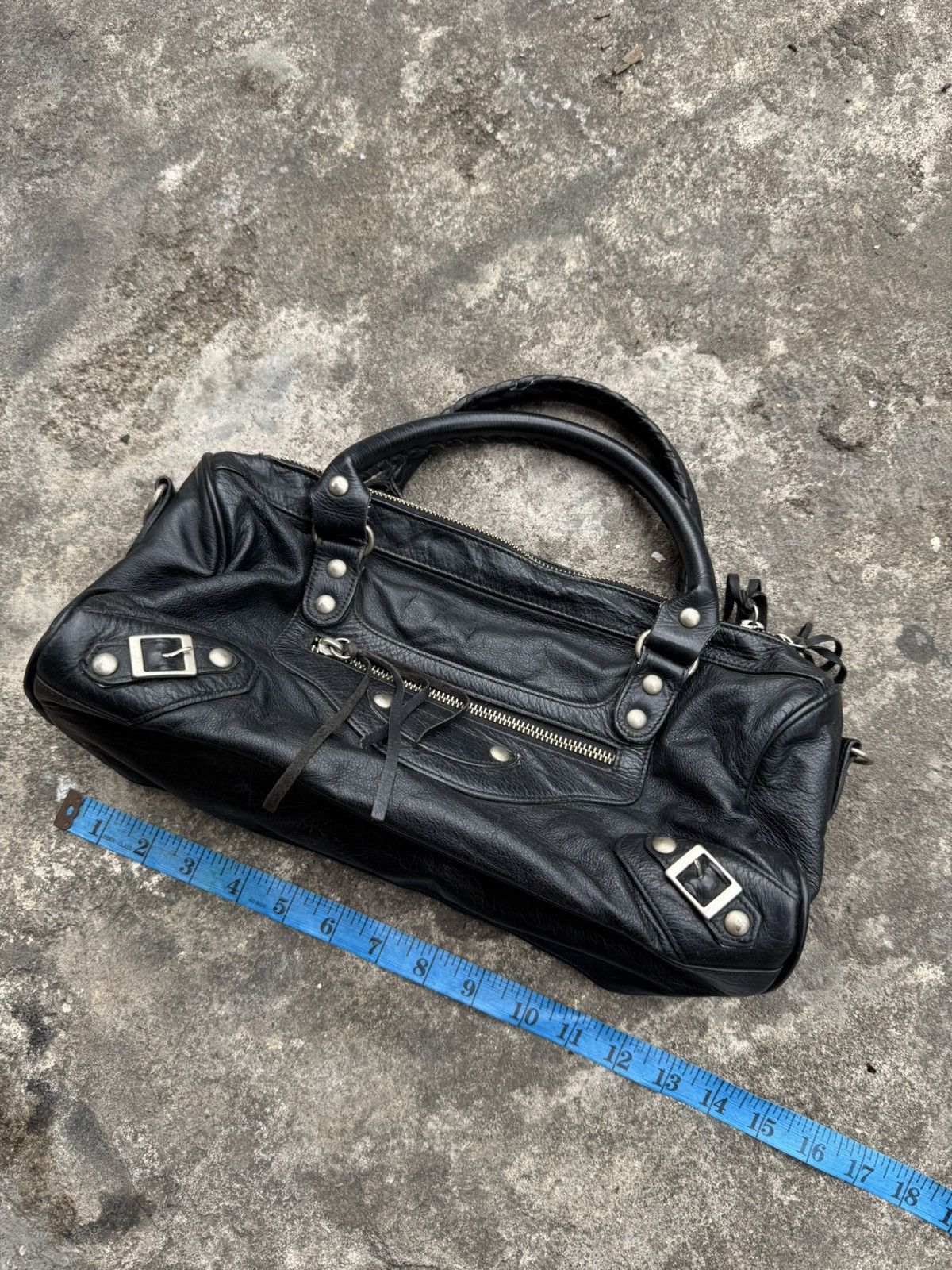 Vintage Black Leather City Bags Styled Size ONE SIZE - 8 Thumbnail