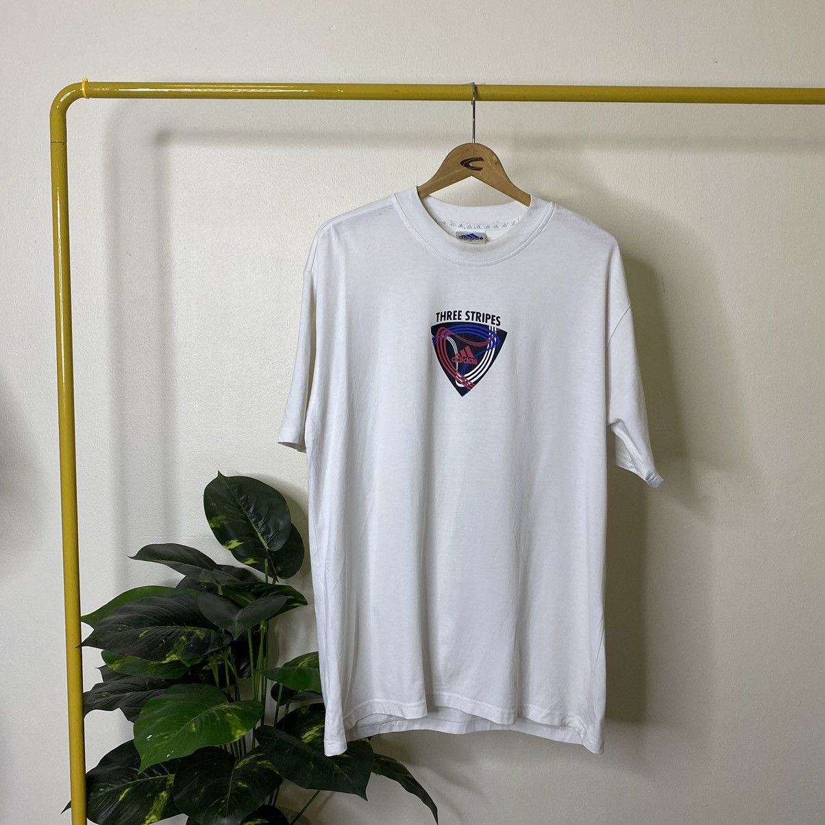 Adidas × Vintage Vintage 1990s Adidas Three Stripes Tee Size US L / EU 52-54 / 3 - 1 Thumbnail