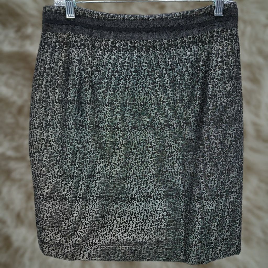 Vintage Antonio Melani Gray Abstract Print Mini Skirt Sz 6 Women’s Lined Polyester Rayon: Short, Casual, Party/Cocktail, Regular, Summer Womens Size 28" / US 6 / IT 42 - 1 Thumbnail