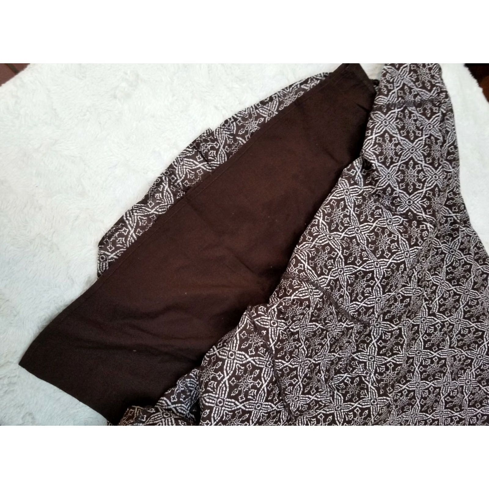 Charter Club Charter Club Womens Brown Printed Career A-Line Midi Skirt 6 Lined Casual Business Dress Skirt Womens Brown 100% Cotton A-Line Knee Length Vintage No Size 28" / US 6 / IT 42 - 3 Thumbnail