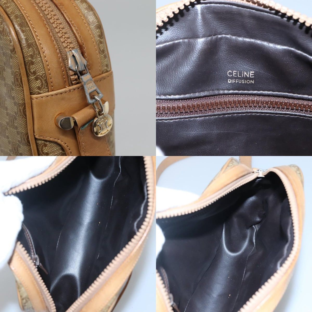 Celine CELINE Macadam Canvas Shoulder Bag Pvc Beige Gold Size ONE SIZE - 11 Thumbnail