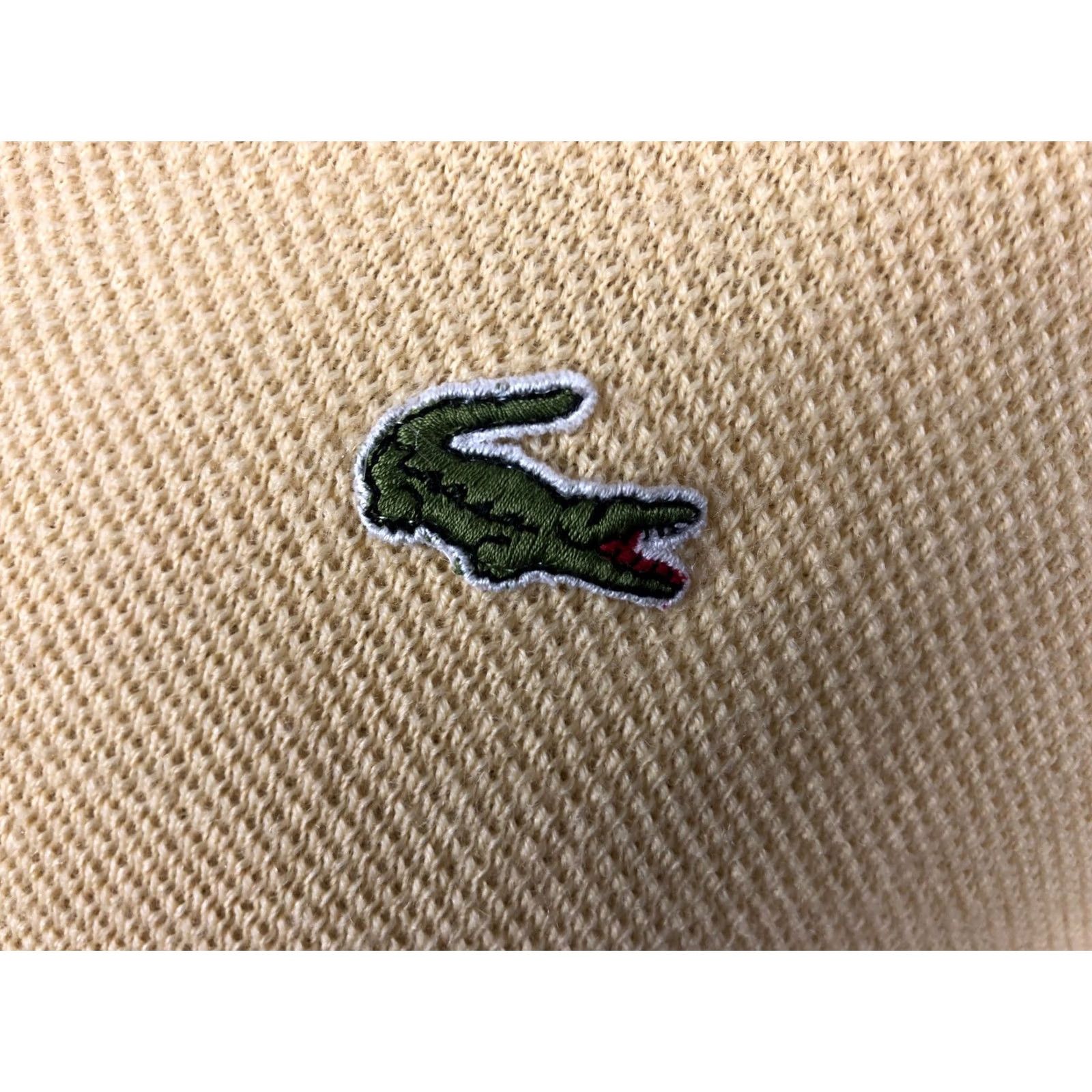 Vintage Lacoste Chemise Men Pullover Size 6 Yellow Wool Blend Sweater V-Neck Ribbed Logo Embroidered Knit Long Sleeve Size US S / EU 44-46 / 1 - 6 Thumbnail