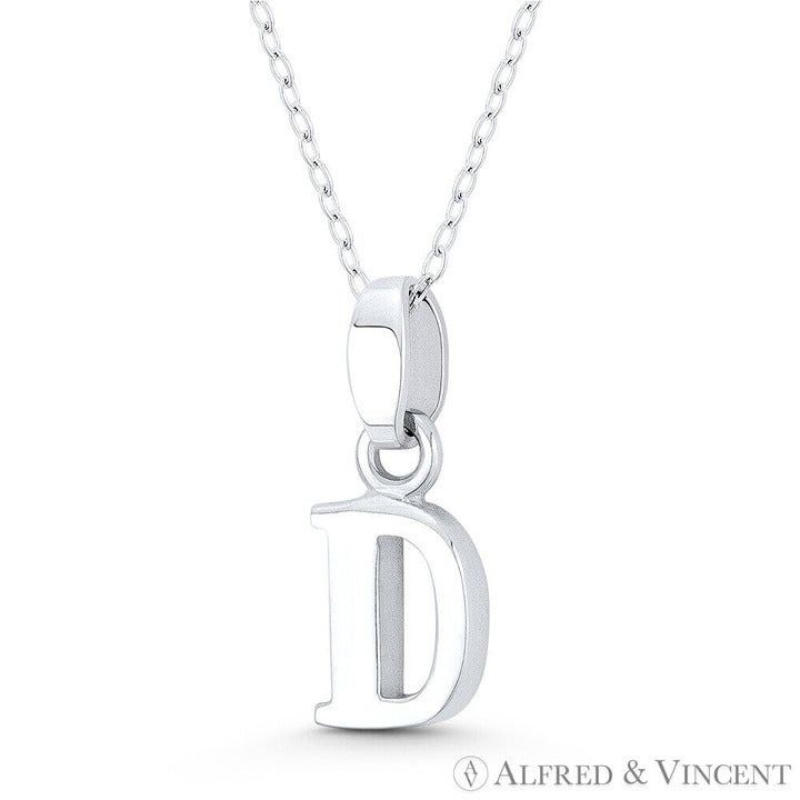 Other Initial Letter "D" Charm 3D Pendant in .925 Sterling Silver Size ONE SIZE - 1 Preview