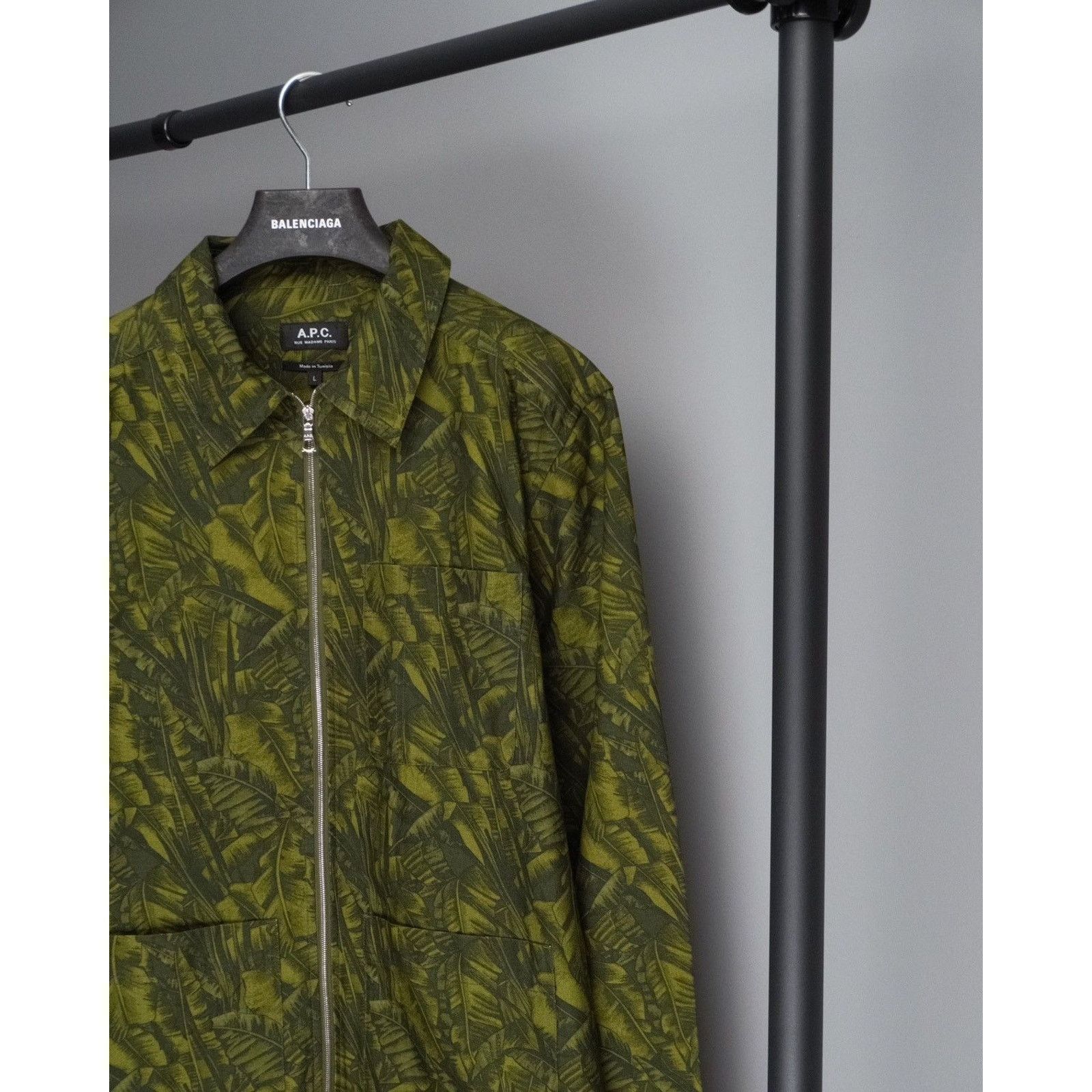 APC harry camo print green ripstop zip overshirt jacket