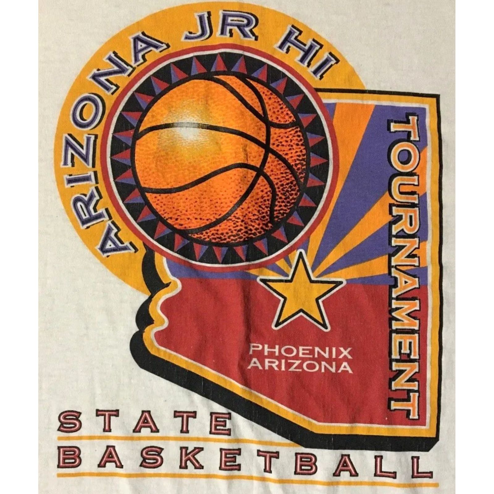 Vintage VINTAGE Phoenix Arizona Basketball Faded Shirt L White Sun 90s Grunge Sports NBA Mens T-Shirt Size US L / EU 52-54 / 3 - 2 Thumbnail