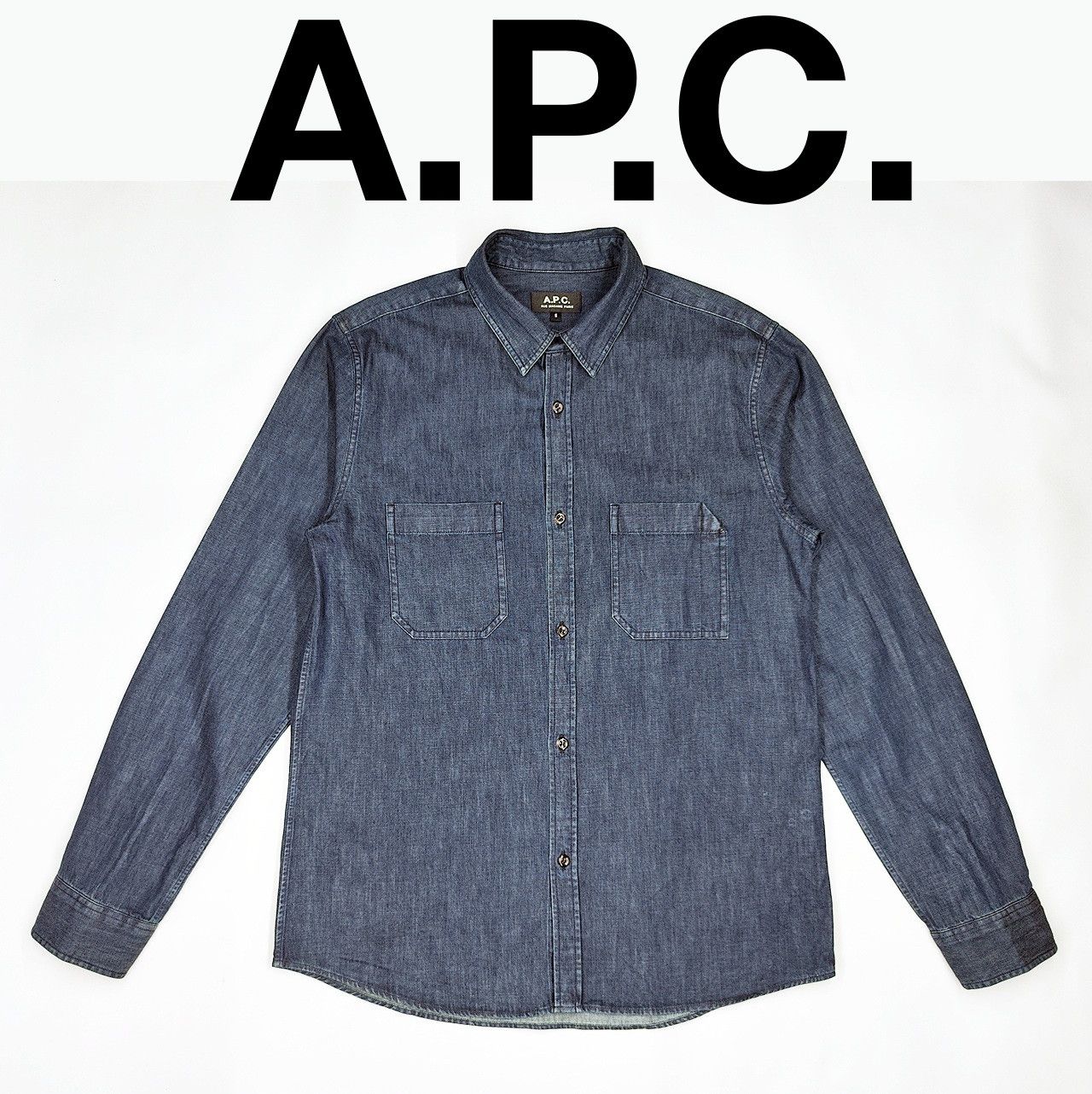 A.P.C. A.P.C denim double pocket long sleeve shirt rue madame paris Size US S / EU 44-46 / 1 - 1 Thumbnail
