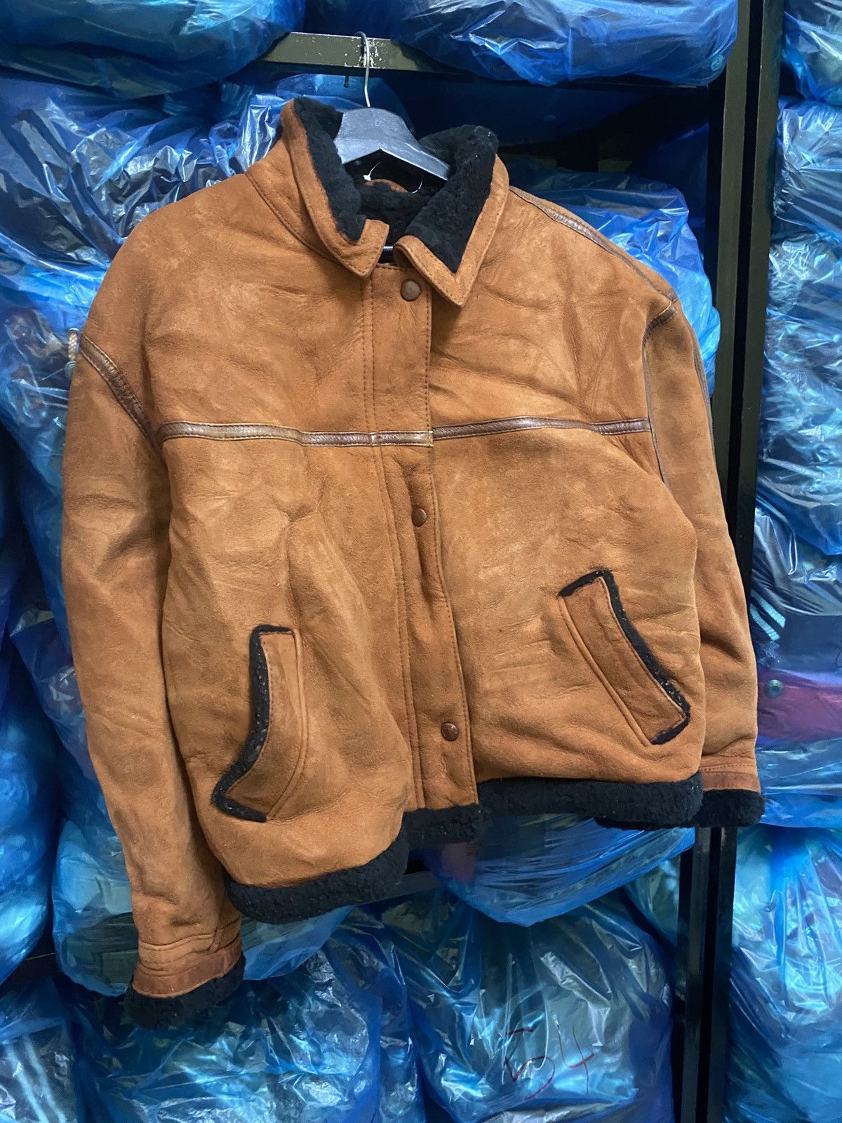 Leather Correspondance Vintage Shearling Aviator Jacket Brown Suede Size US M / EU 48-50 / 2 - 3 Thumbnail