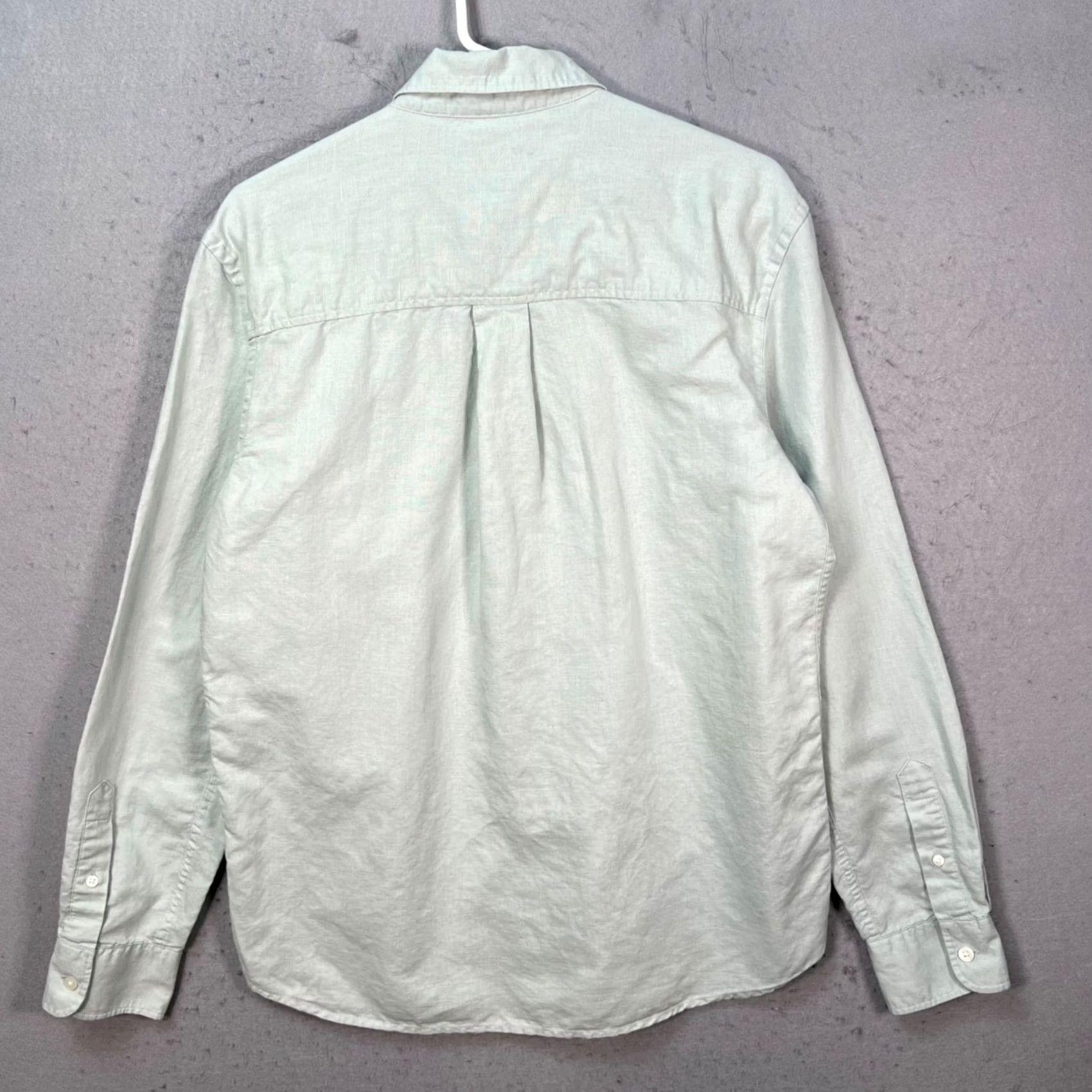 Zara Zara Mens Size Small Light Green Button-Up Linen Blend Shirt Size US S / EU 44-46 / 1 - 2 Thumbnail