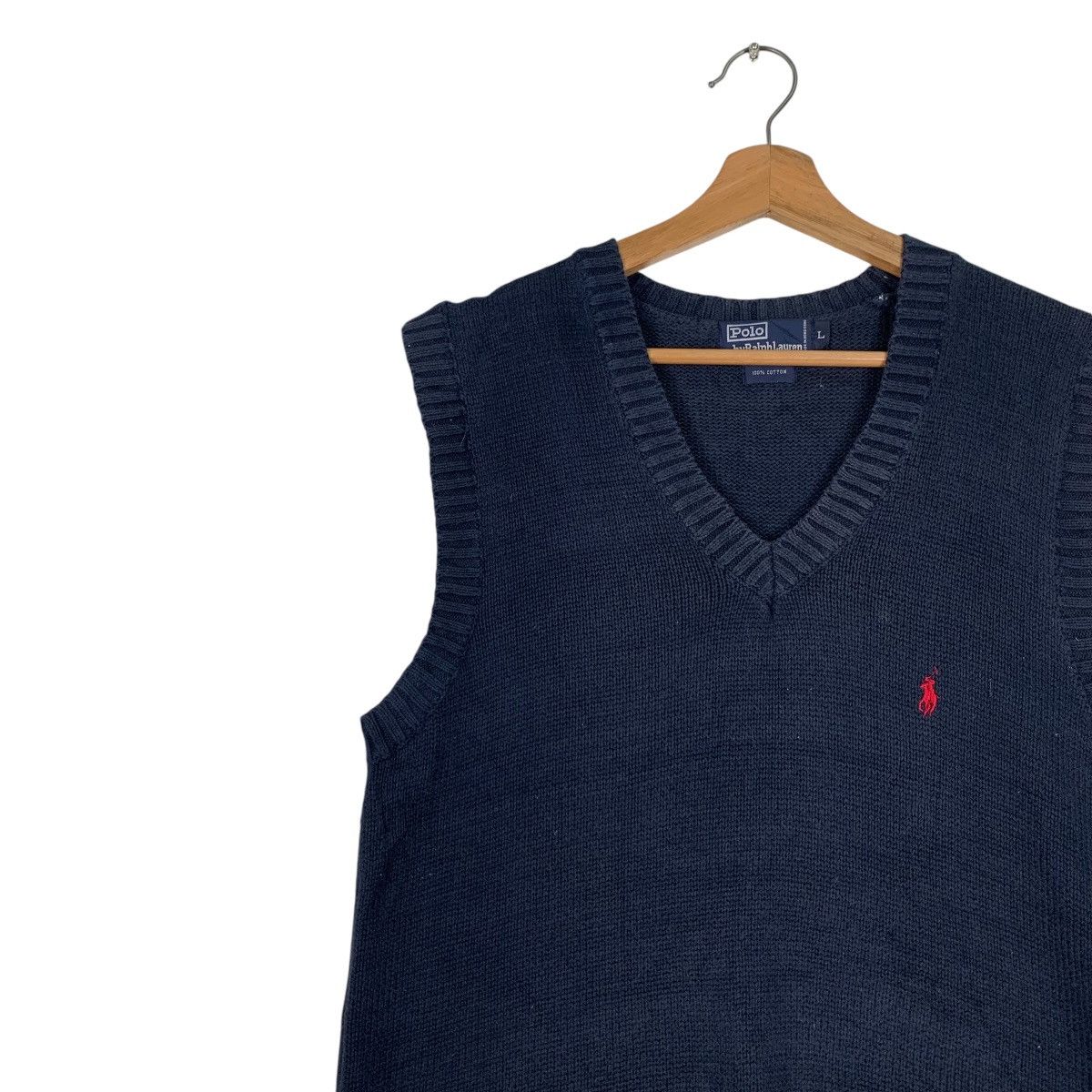 Polo Ralph Lauren POLO RALPH LAUREN Small Logo V Neck Knitted Vest #1191-C54 Size US L / EU 52-54 / 3 - 3 Thumbnail