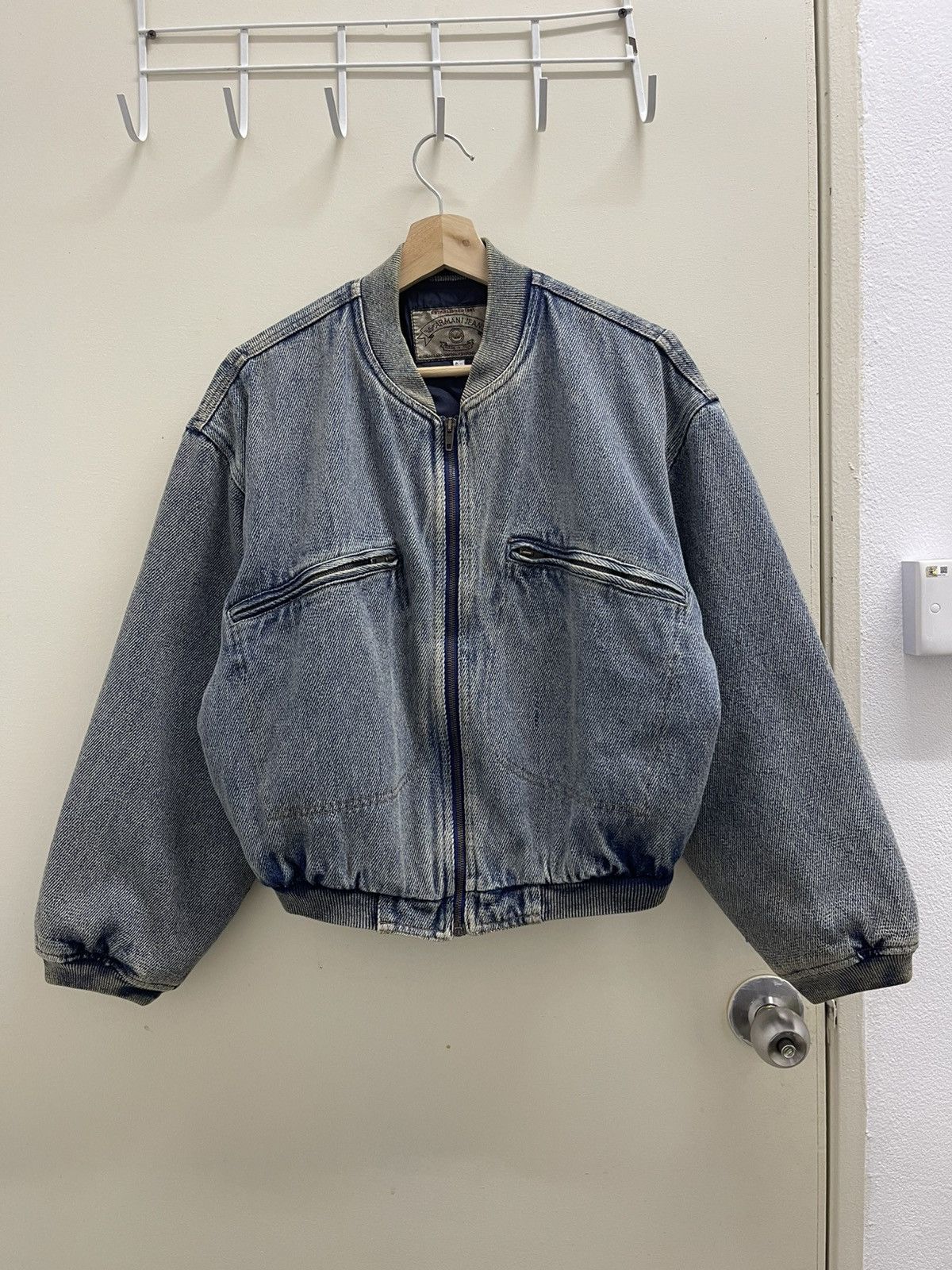 Giorgio Armani Vintage Armani Jeans Denim Bomber Jacket Size US M / EU 48-50 / 2 - 4 Thumbnail