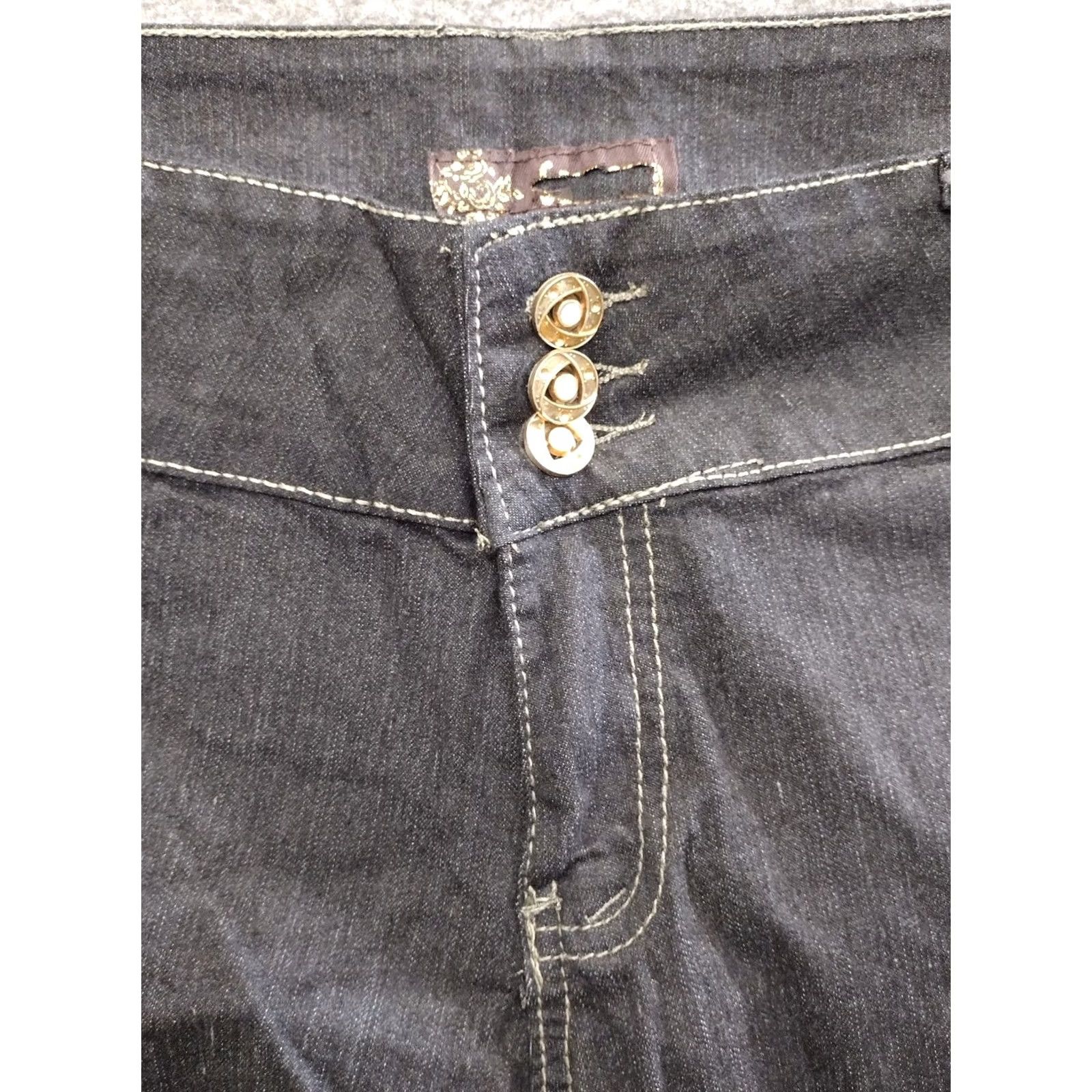 Vintage Unbranded Women's Dark Wash Skinny Jeans 3 Button Plus Size 21/22 Denim Cotton Blend Slim Stretch Cotton Blend City Theme Size 42" / US 20 - 3 Thumbnail