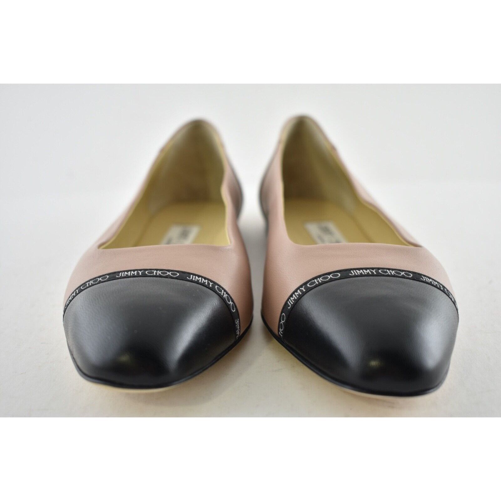 Jimmy Choo Jimmy Choo Watson Black Ballet Pink Leather Logo Slip On Size US 9.5 / IT 39.5 - 6 Thumbnail