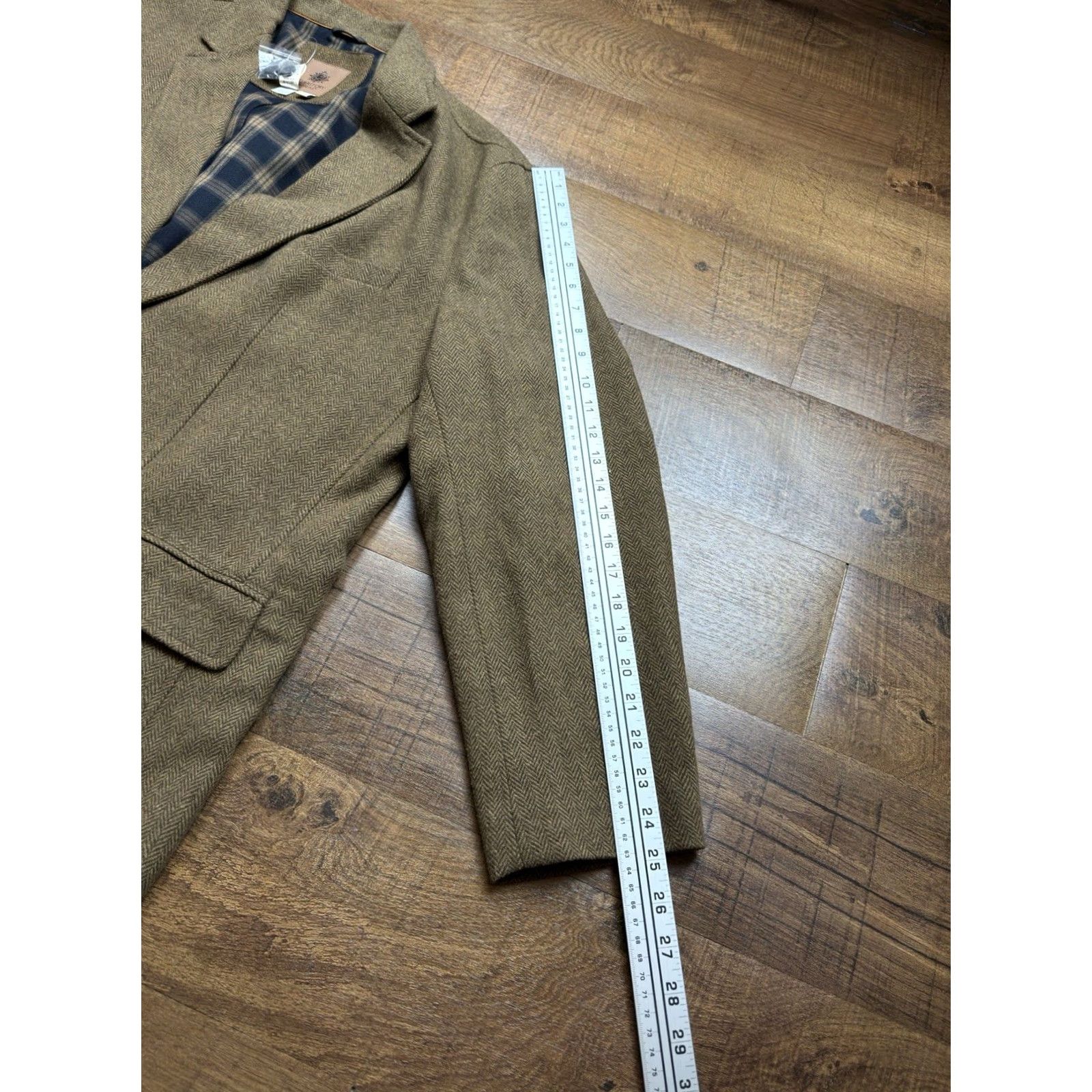 The Territory Ahead Territory Ahead Blazer Jacket Brown Herringbone Wool Blend Three-Button NWT Mens XL Size 46R - 7 Thumbnail