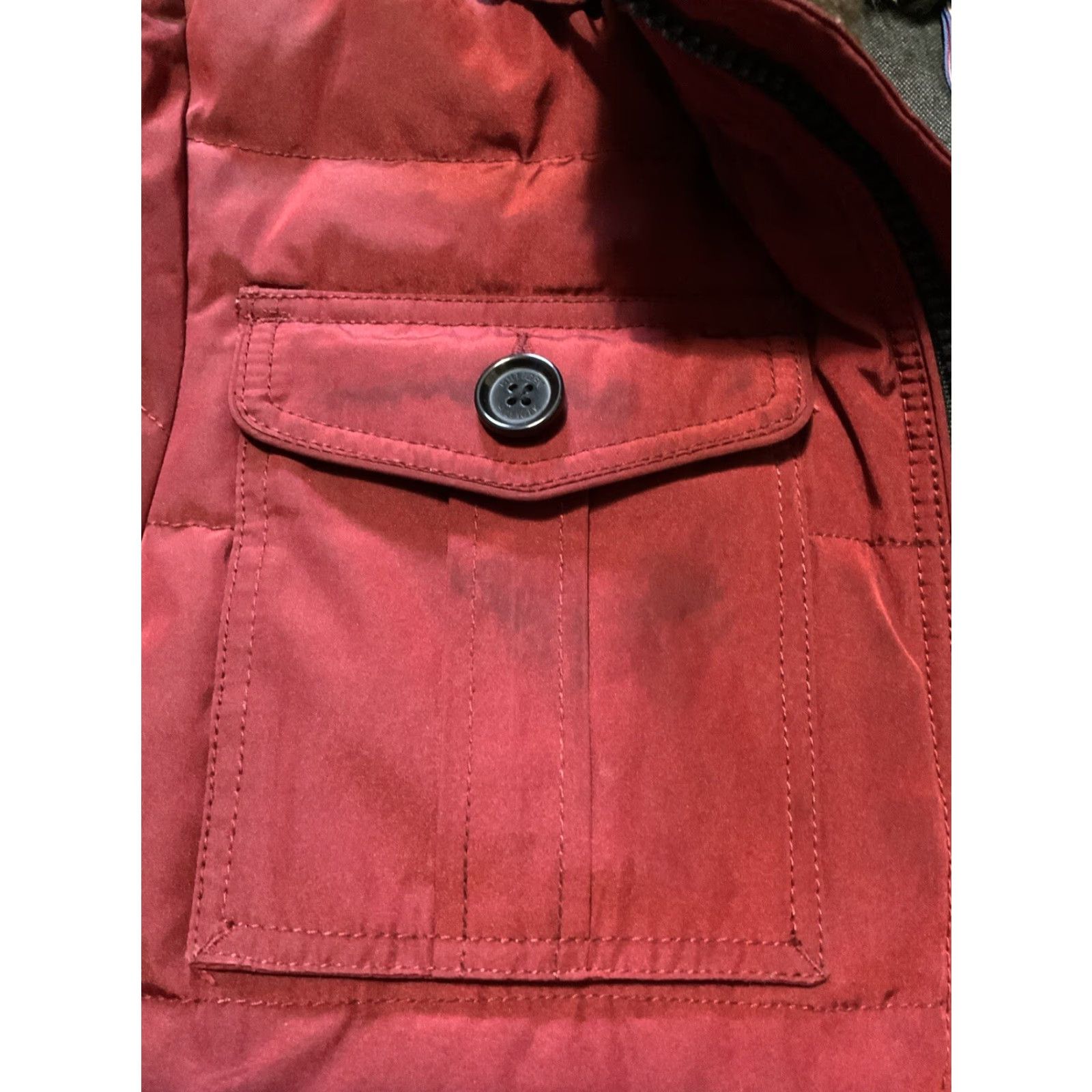 Tommy Hilfiger Tommy Hilfiger Puffer Jacket Quilted Down Faux Fur Full Zip Red Sz. L Mens Size US L / EU 52-54 / 3 - 6 Thumbnail