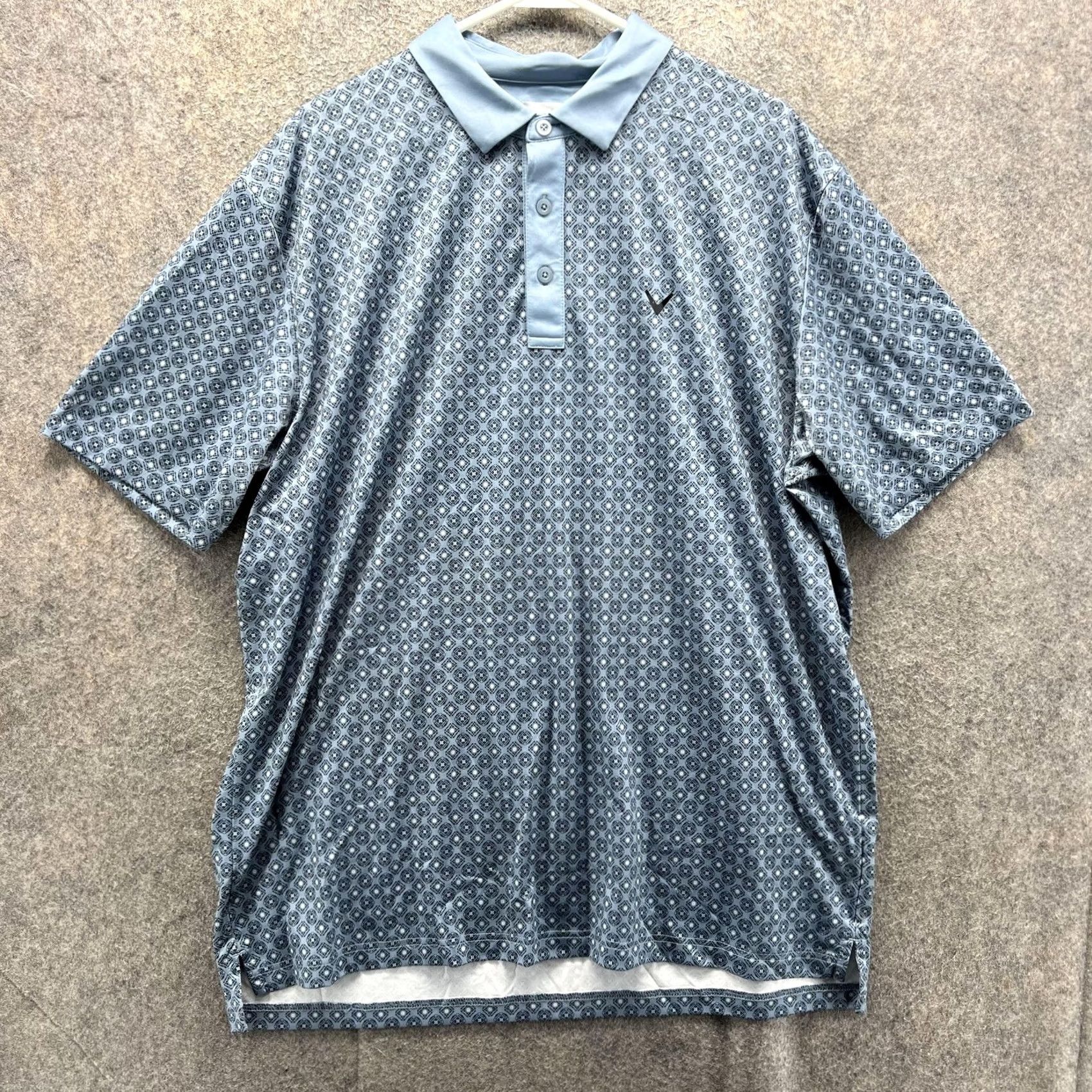 Callaway Callaway Polo Shirt Mens XL Blue Geometric Opti-Dri Golf Performance Stretch Polo Shirt Mens XL Blue Geometric Opti Dri Golf Size US XL / EU 56 / 4 - 2 Thumbnail