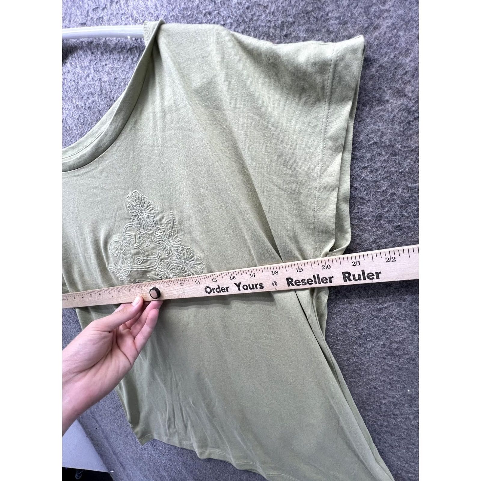 Ralph Lauren Lauren Ralph Lauren Shirt Womens Large Green Scoop Dolman Embroidered Jersey Size L / US 10 / IT 46 - 4 Thumbnail