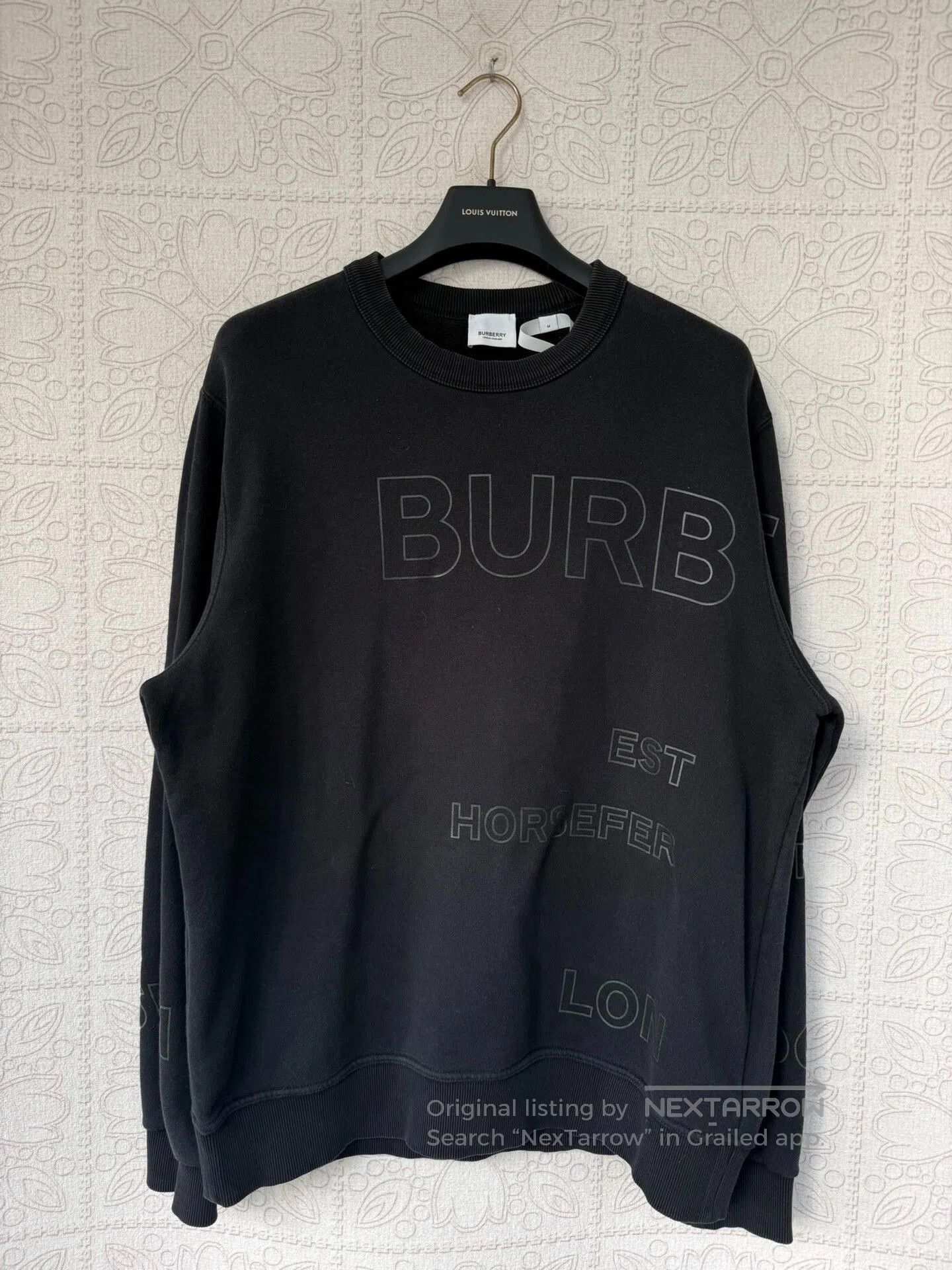 burberry black logo sweatshirt size M.