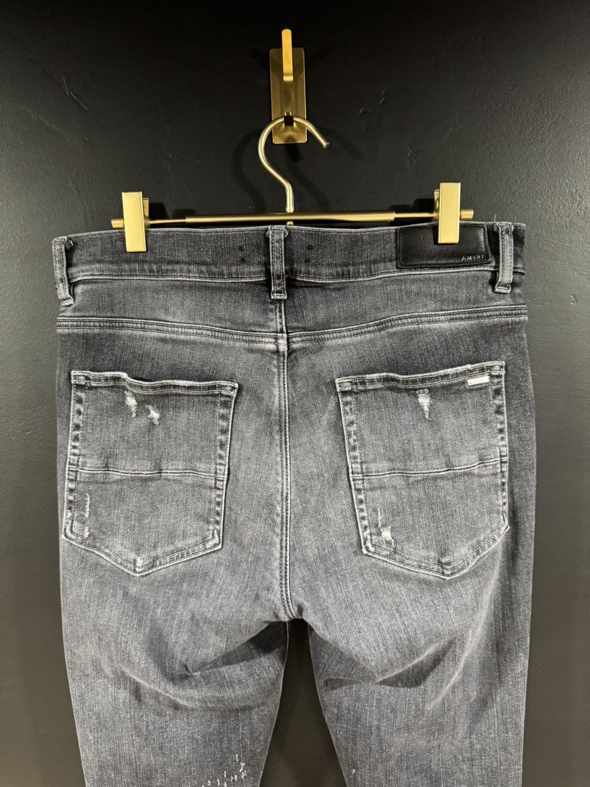 Amiri Amiri Grey Shotgun Distressed Stacked Denim Jeans 34 Size US 34 / EU 50 - 10 Thumbnail
