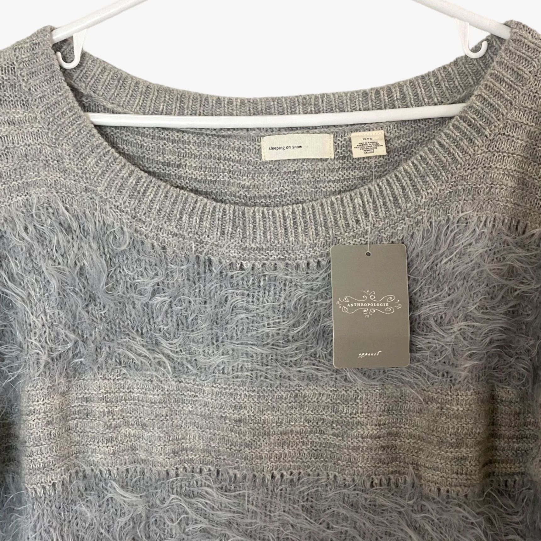 Anthropologie VINTAGE Anthropologie Sleeping On Snow Ruffled Nuvola Sweater Women XL Gray Wool Pullover 90s Size XL / US 12-14 / IT 48-50 - 5 Thumbnail