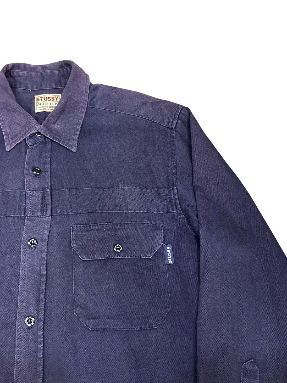 Stussy Vintage Stussy USA Blue Tag Sun Faded Button-Up Shirt (M) Size US M / EU 48-50 / 2 - 2 Thumbnail