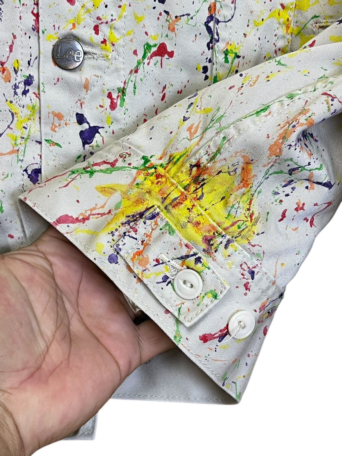 Japanese Brand VINTAGE EDWIN X LEE CUSTOM PAINT SPLATTER TRUCKER JACKET Size US L / EU 52-54 / 3 - 10 Thumbnail
