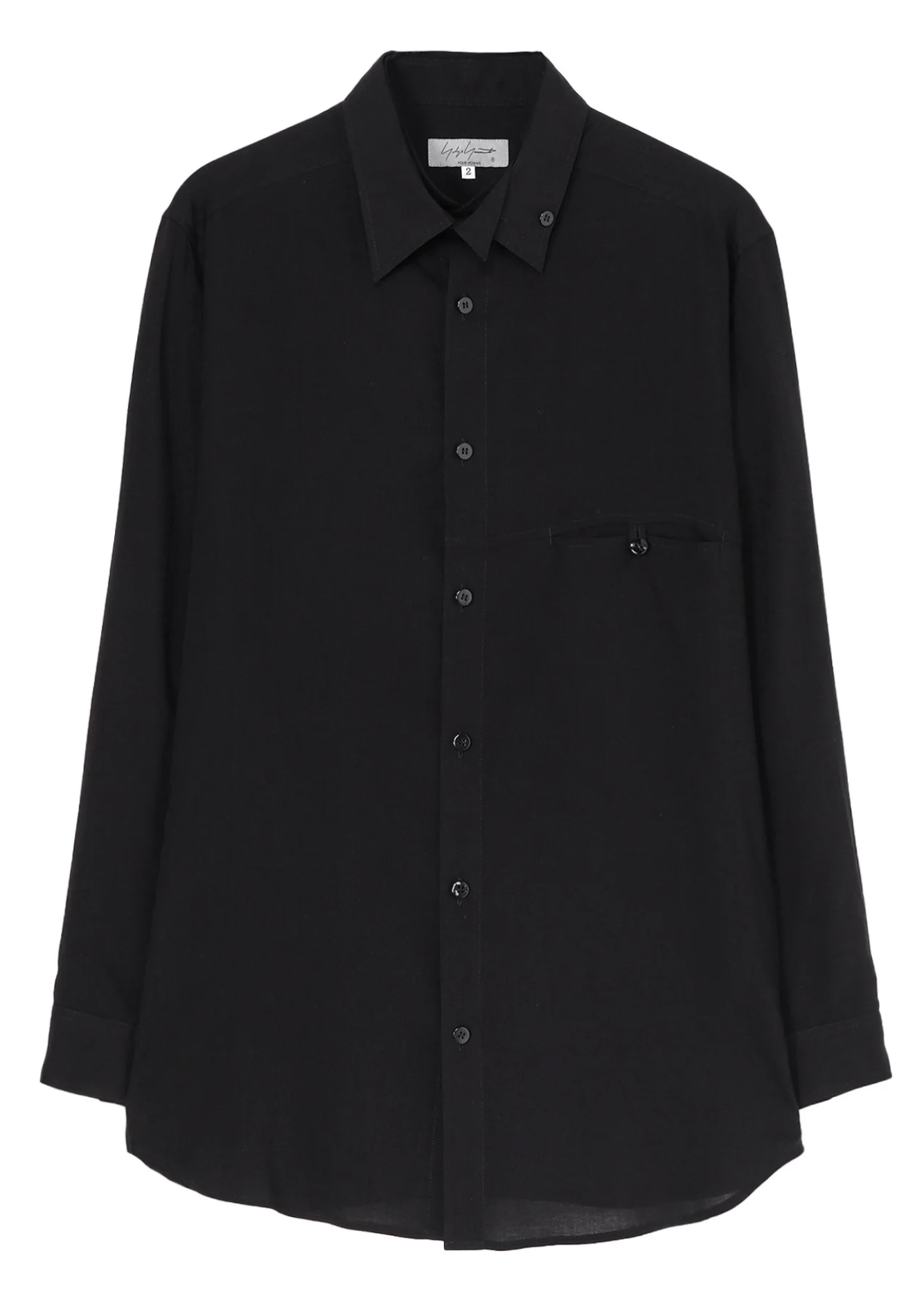 Yohji Yamamoto Yohji Yamamoto Pour Homme - CELLULOSE SPARE COLLAR BLOUSE Size US M / EU 48-50 / 2 - 1 Thumbnail
