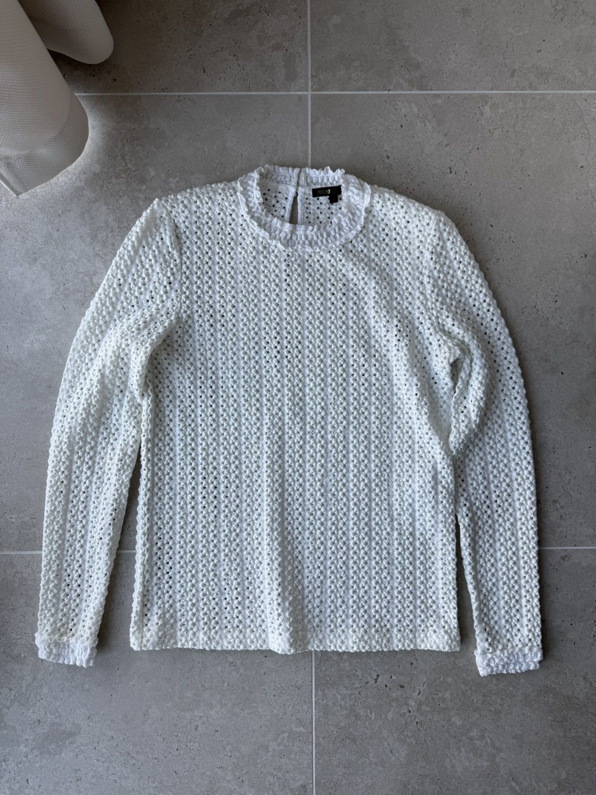 Maje MAJE White Cotton Wool Knit Sweater Size 3 Size M / US 6-8 / IT 42-44 - 1 Thumbnail