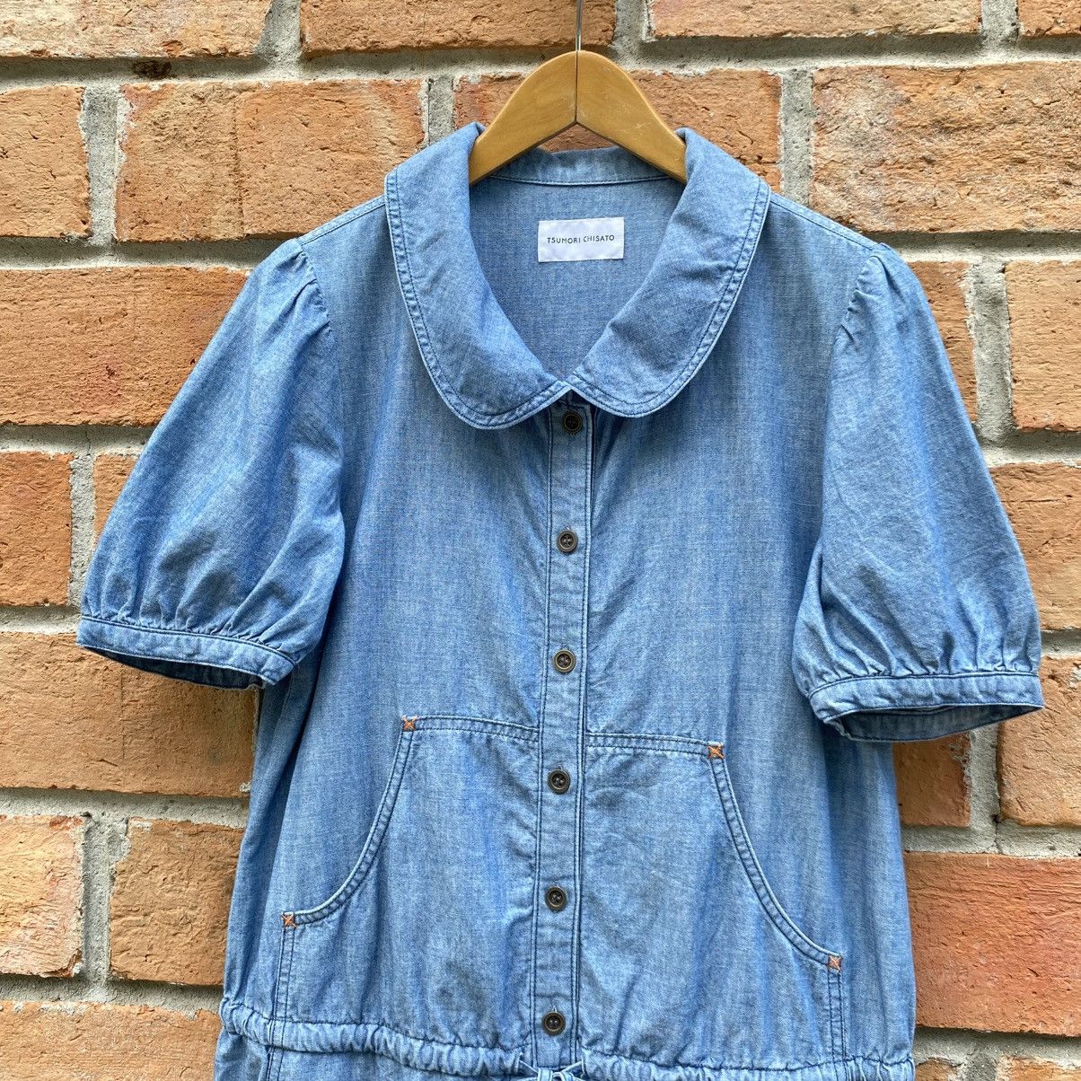 Tsumori Chisato TSUMORI CHISATO Blue Denim Romper with Peter Pan Collar Size M / US 6-8 / IT 42-44 - 3 Thumbnail