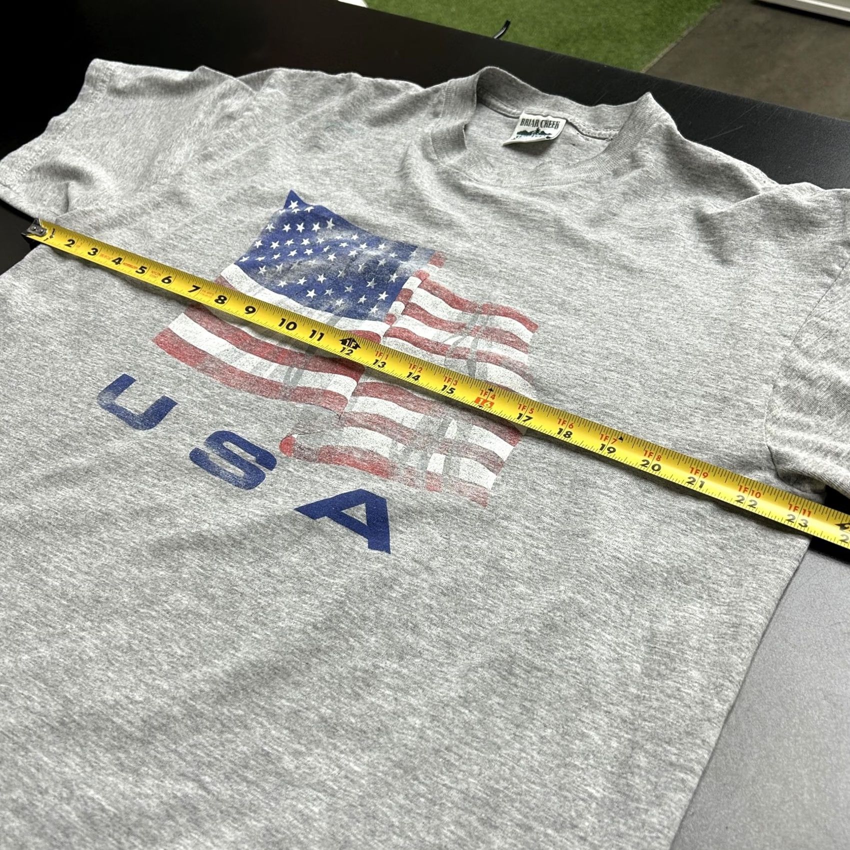 Vintage VINTAGE USA Flag Shirt Mens Large Gray Briar Creek Sportswear Patriotic Graphic Tee Size US M / EU 48-50 / 2 - 4 Thumbnail