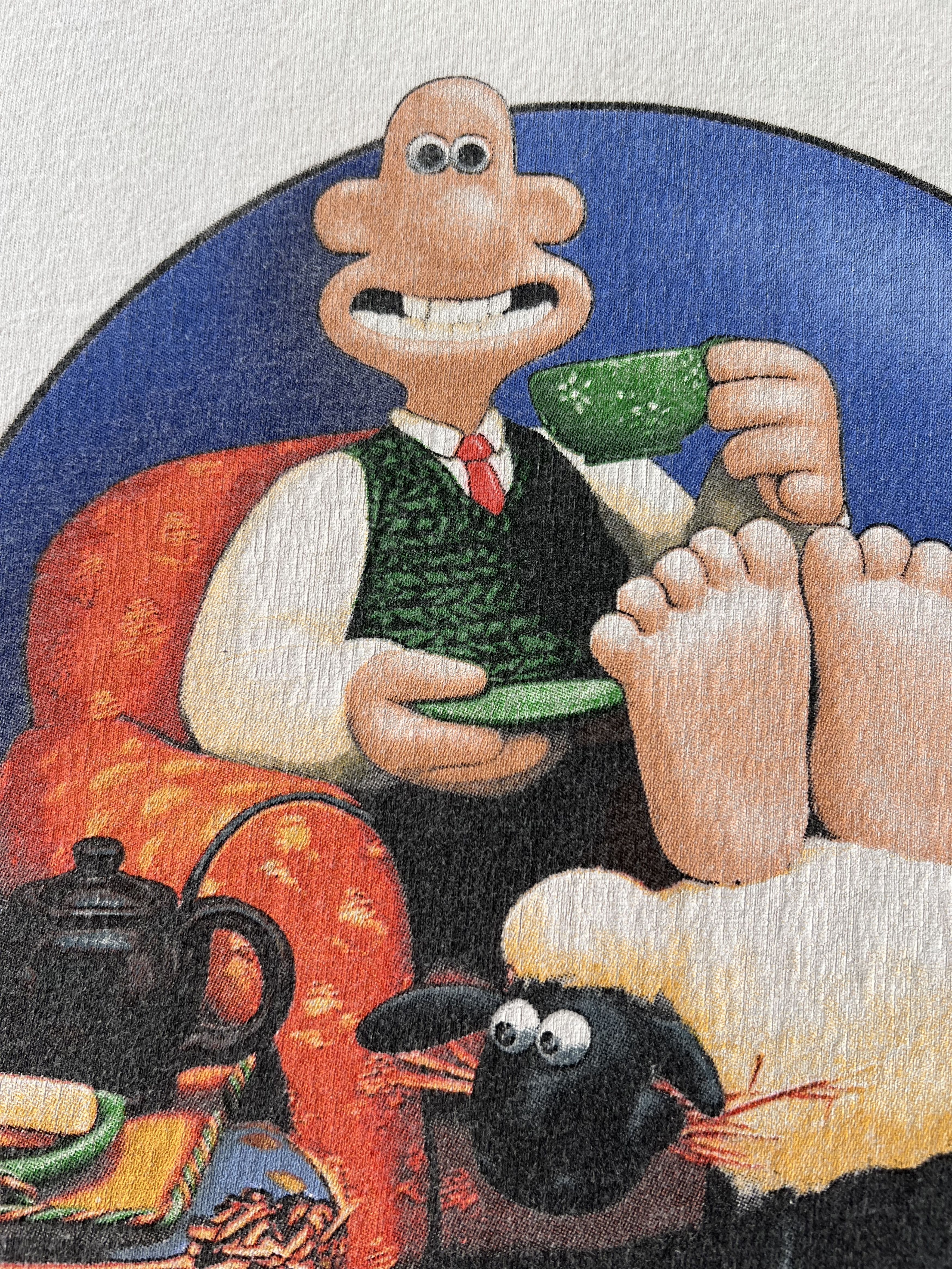 Cartoon Network Vintage 1989 Wallace and Gromit Cartoon BBC White T-shirt Size US XL / EU 56 / 4 - 4 Thumbnail