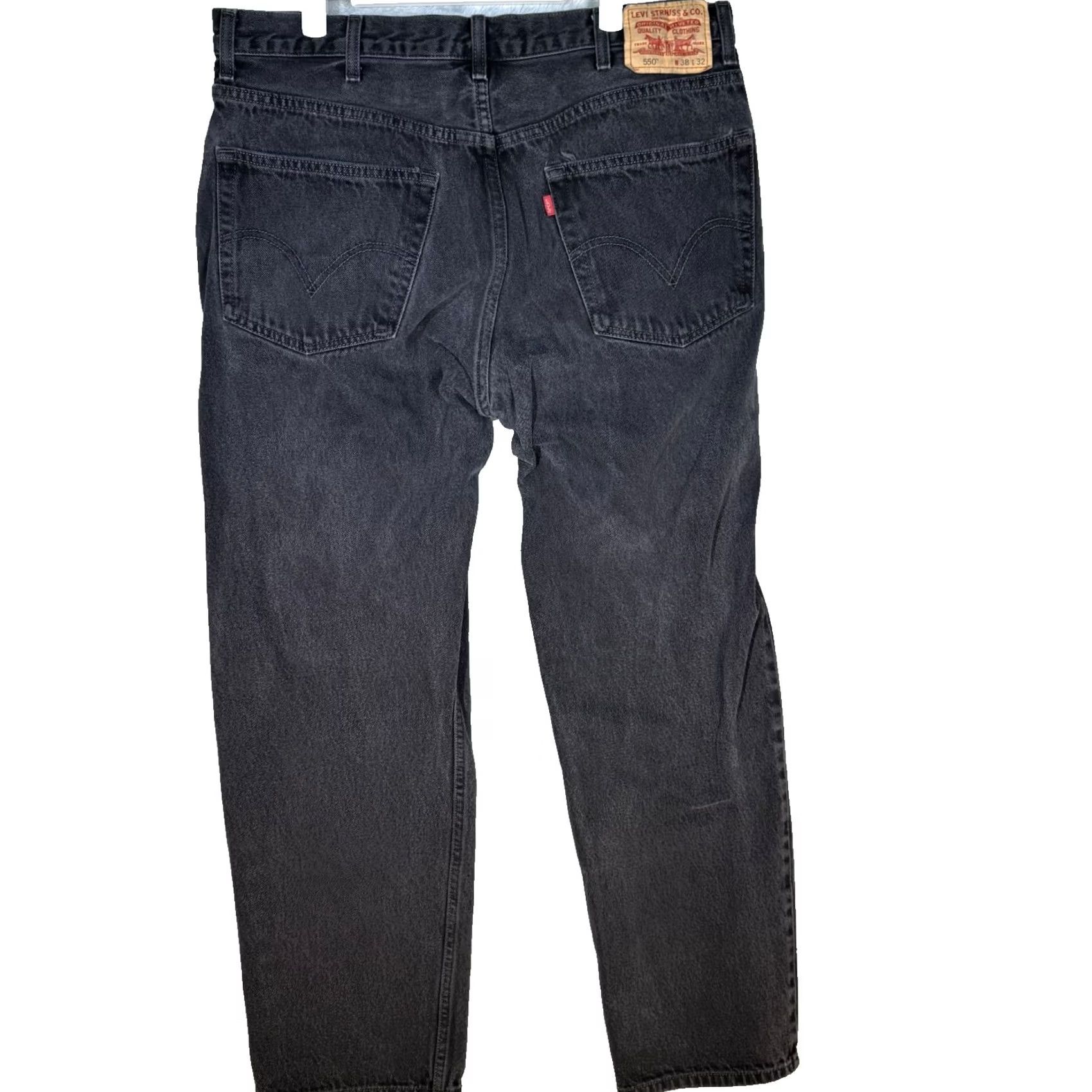 Levi's Levi’s 550 Jeans Men Black Denim Relaxed Fit Straight 38x32 Mid Rise Zip Fly Straight Leg Jeans Size US 38 / EU 54 - 2 Thumbnail