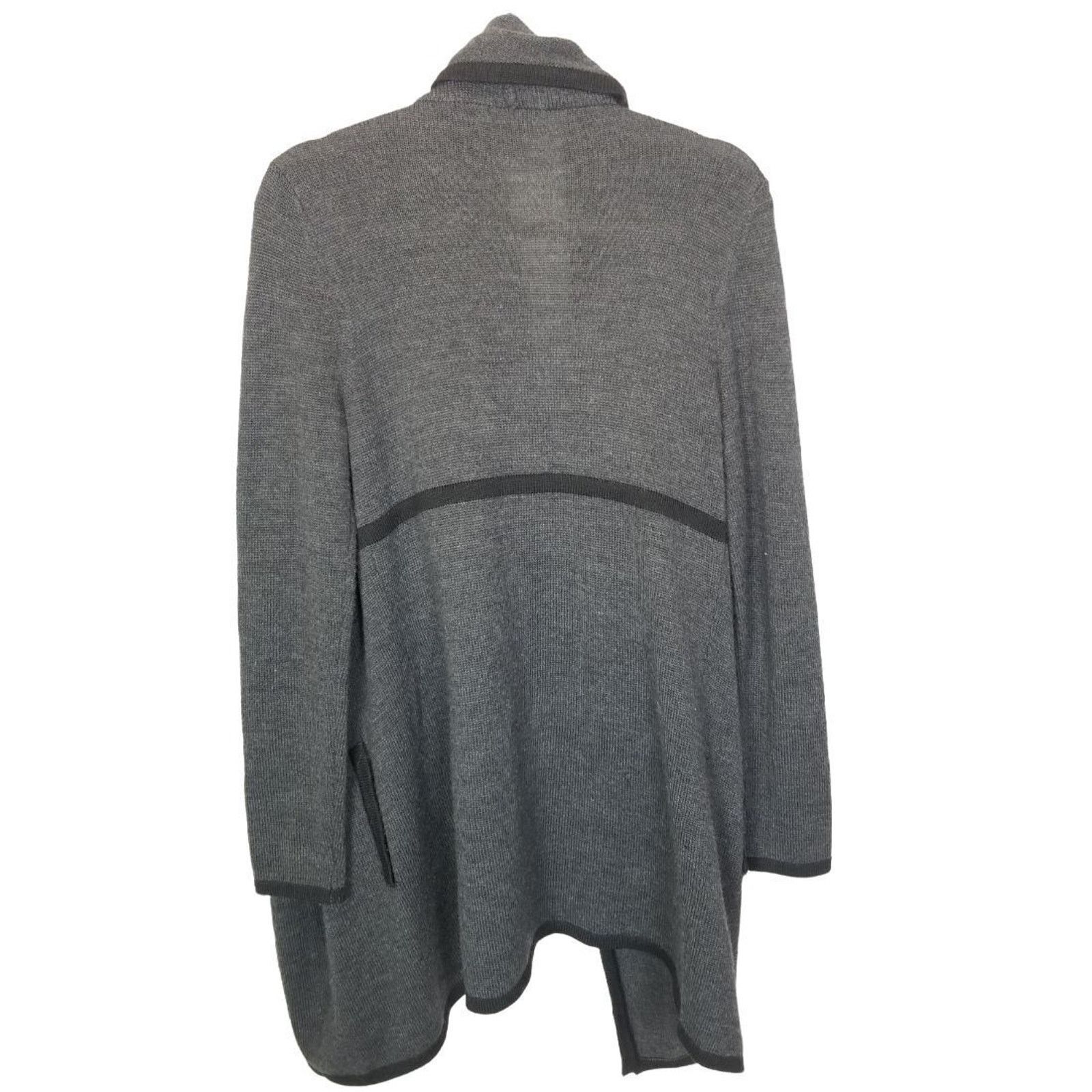 Elie Tahari Tahari Womens Merino Wool Sweater Cardigan Waterfall Classic Size L / US 10 / IT 46 - 8 Thumbnail