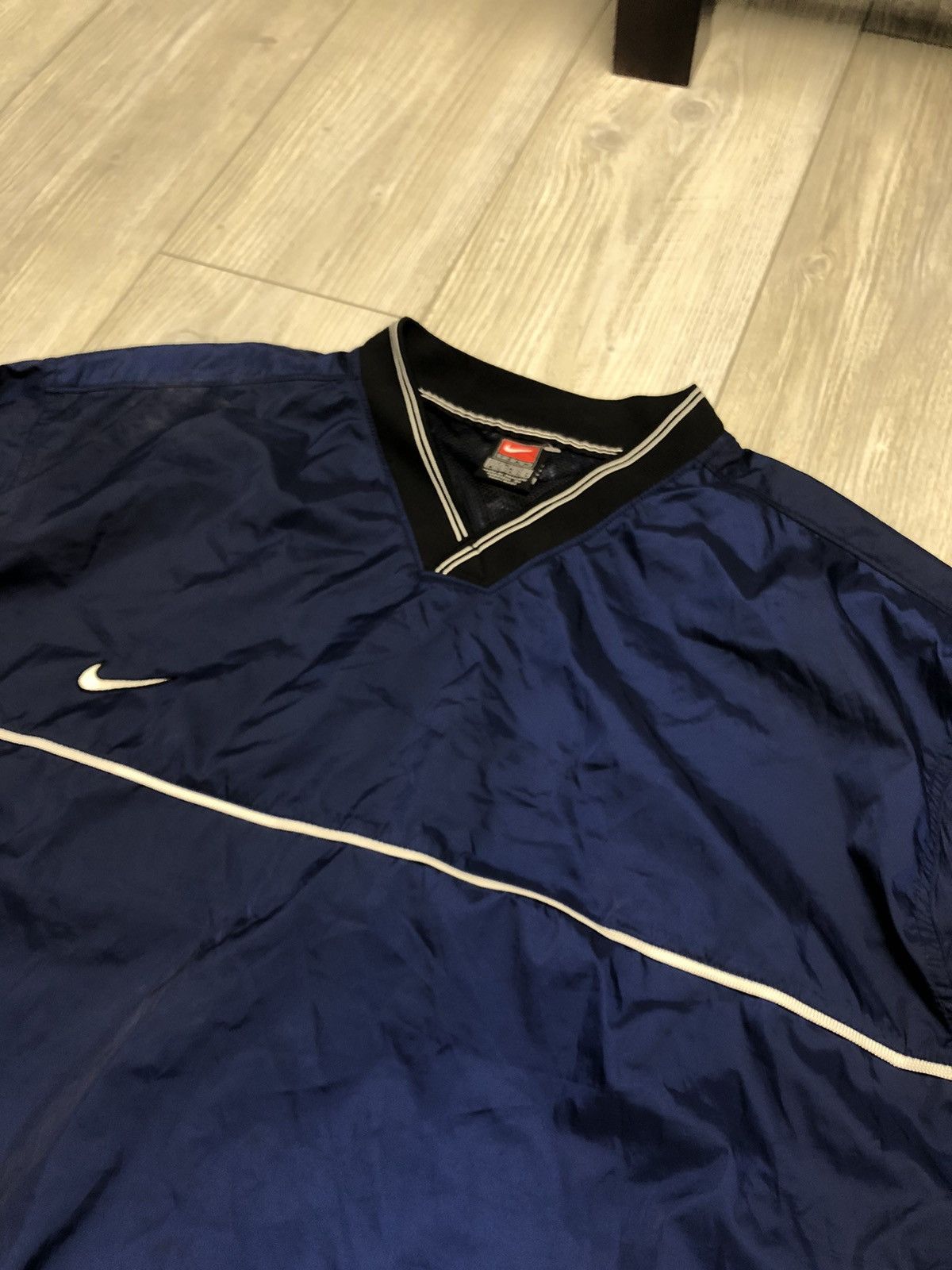 Nike Vintage Nike Team Nylon Sweatshirt Navy drill Y2K Size US XL / EU 56 / 4 - 3 Thumbnail