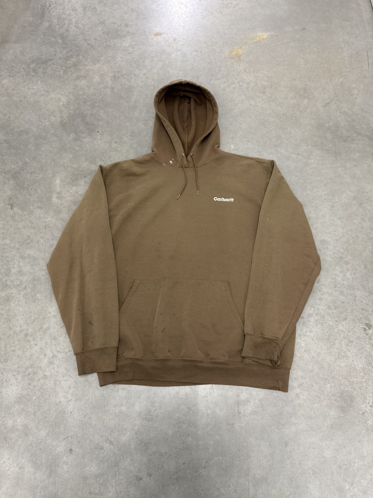 Carhartt Crazy Vintage 90s Carhartt Mocha Brown Faded Hoodie USA Size US XL / EU 56 / 4 - 1 Thumbnail