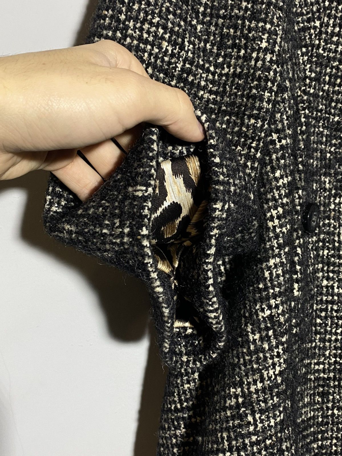 Dolce & Gabbana Dolce Gabbana Vintage Tweed Wool Mohair Coat Leopard Lining Size L / US 10 / IT 46 - 12 Thumbnail