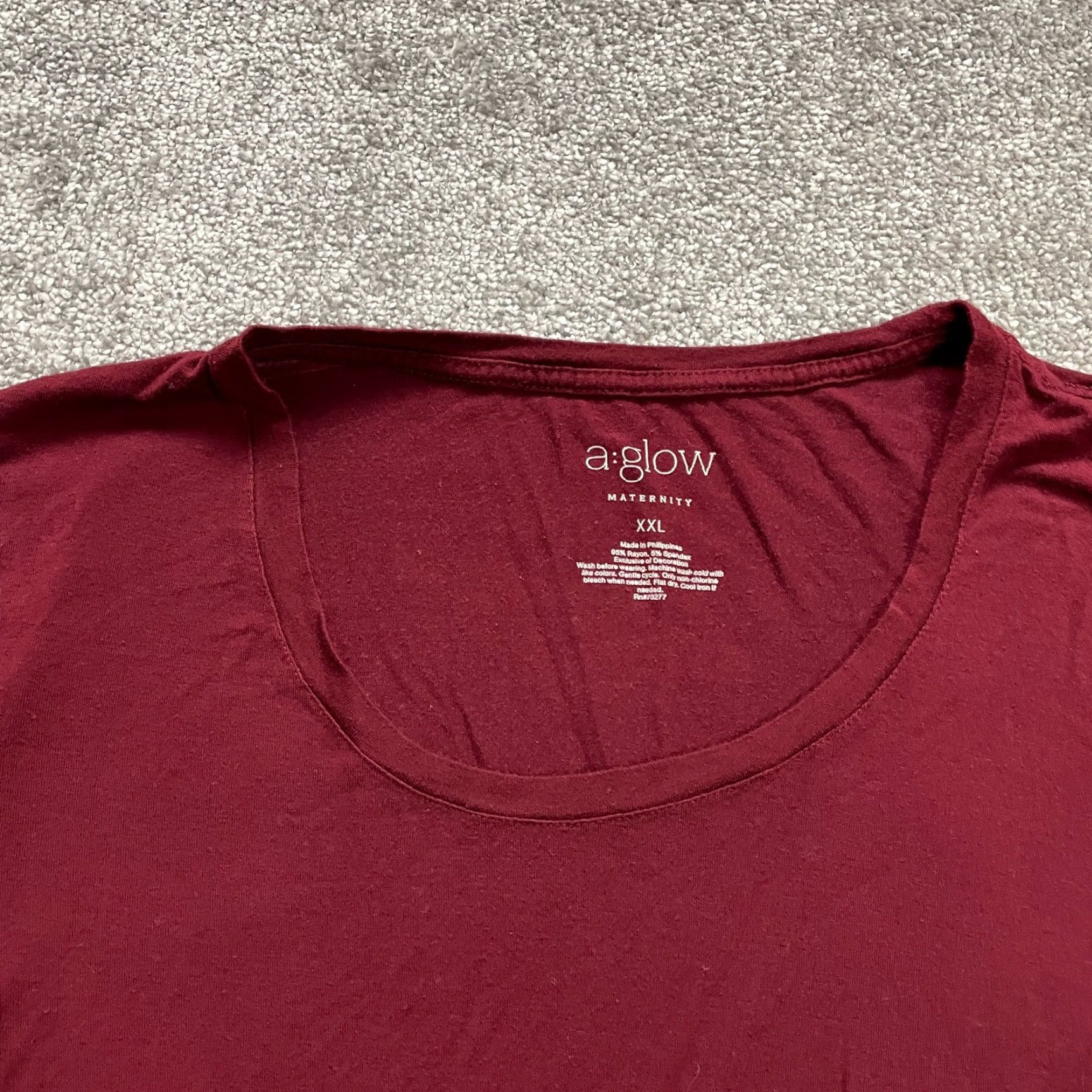 Vintage VINTAGE? No — Actually A Glow Maternity Blouse Shirt Womens 2XL Red Round Neck Long Sleeve Knit Rayon Spandex Casual Classic Worldwide Womens Size XXL / US 16-18 / IT 52-54 - 5 Thumbnail