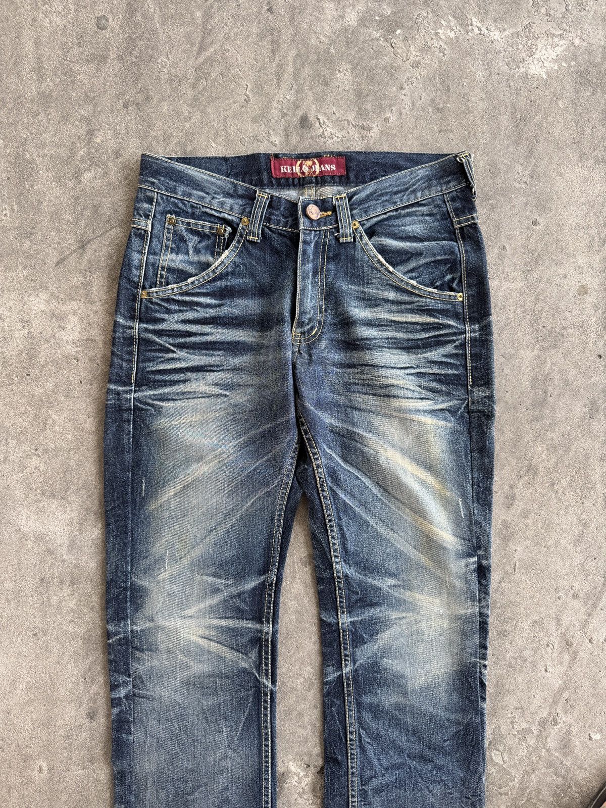 Japanese Brand Kello Distressed Fading Jeans lgb ifsix wasnine style Size US 32 / EU 48 - 2 Thumbnail