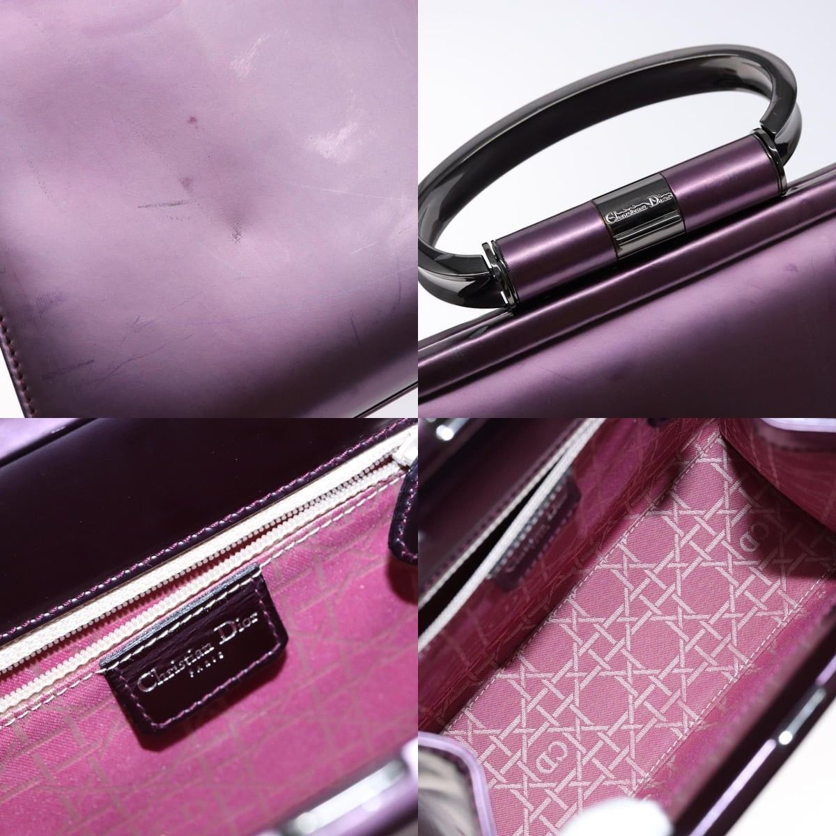 Dior DIOR Hand Bag Patent Leather Purple Size ONE SIZE - 11 Thumbnail