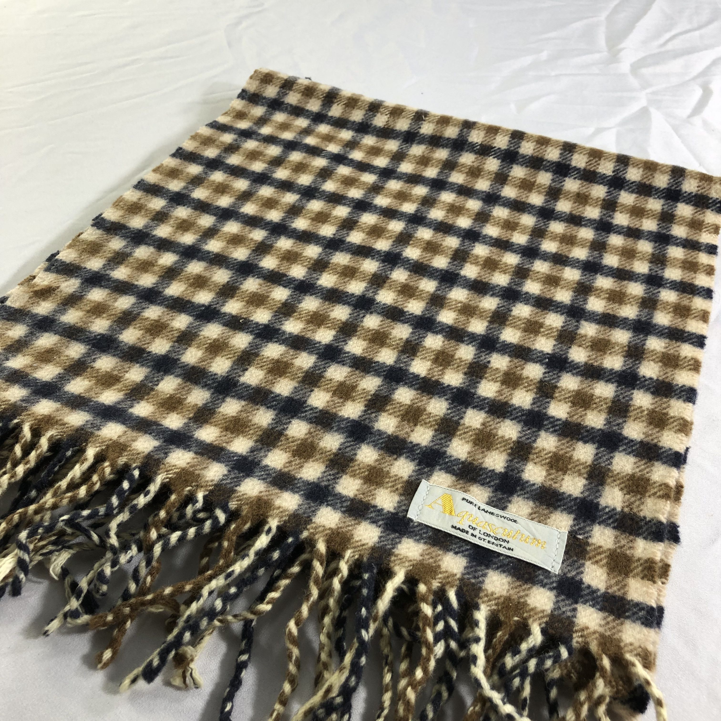 Aquascutum Aquascutum Gingham Wool Scarf Muffler Neckwear V2246 Size ONE SIZE - 3 Thumbnail