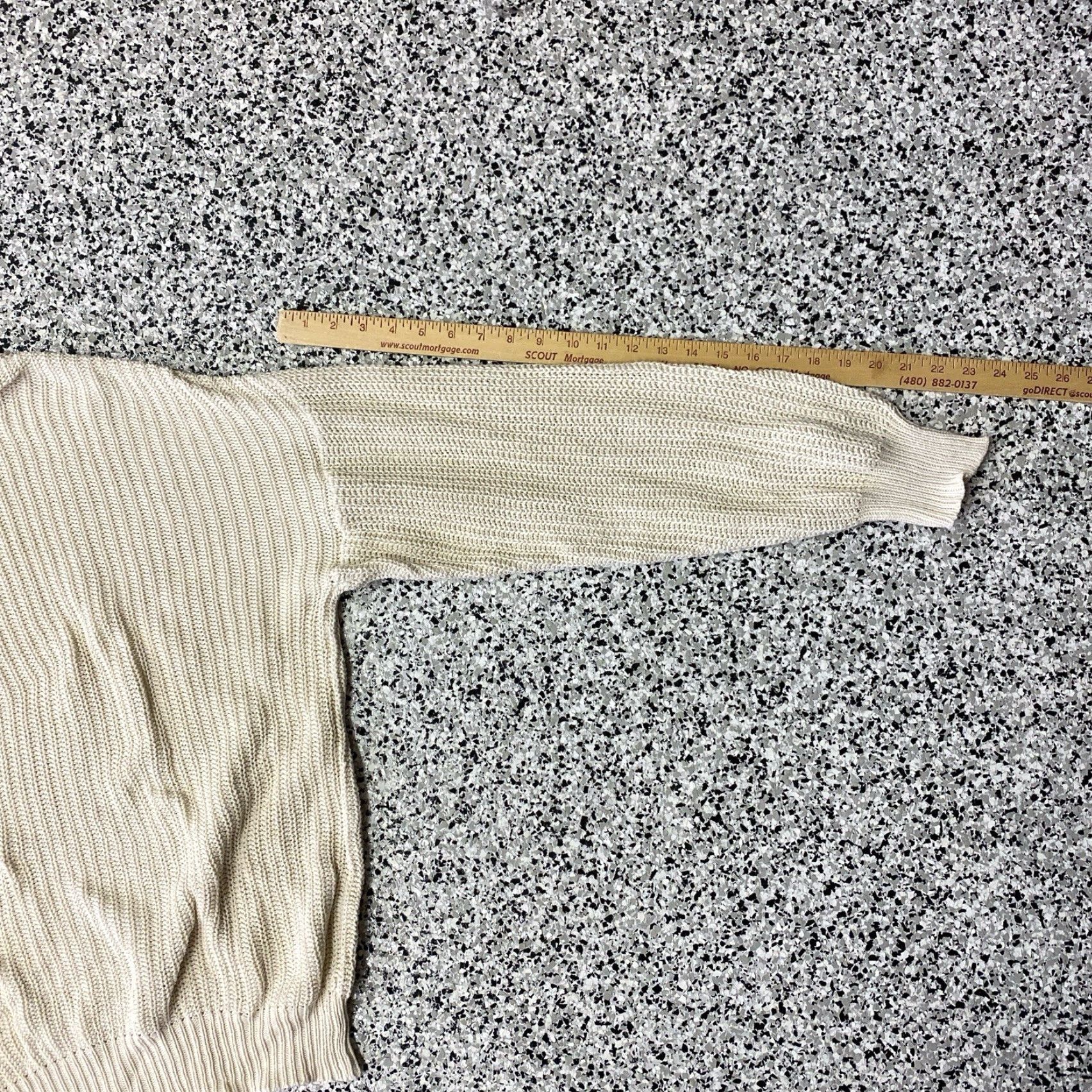 Vintage VINTAGE Sunny's 1/4 Button Sweater Men XL Beige/Cream 100% Cotton Knit Pullover Long Sleeve V-Neck Casual USA Size US XL / EU 56 / 4 - 5 Thumbnail