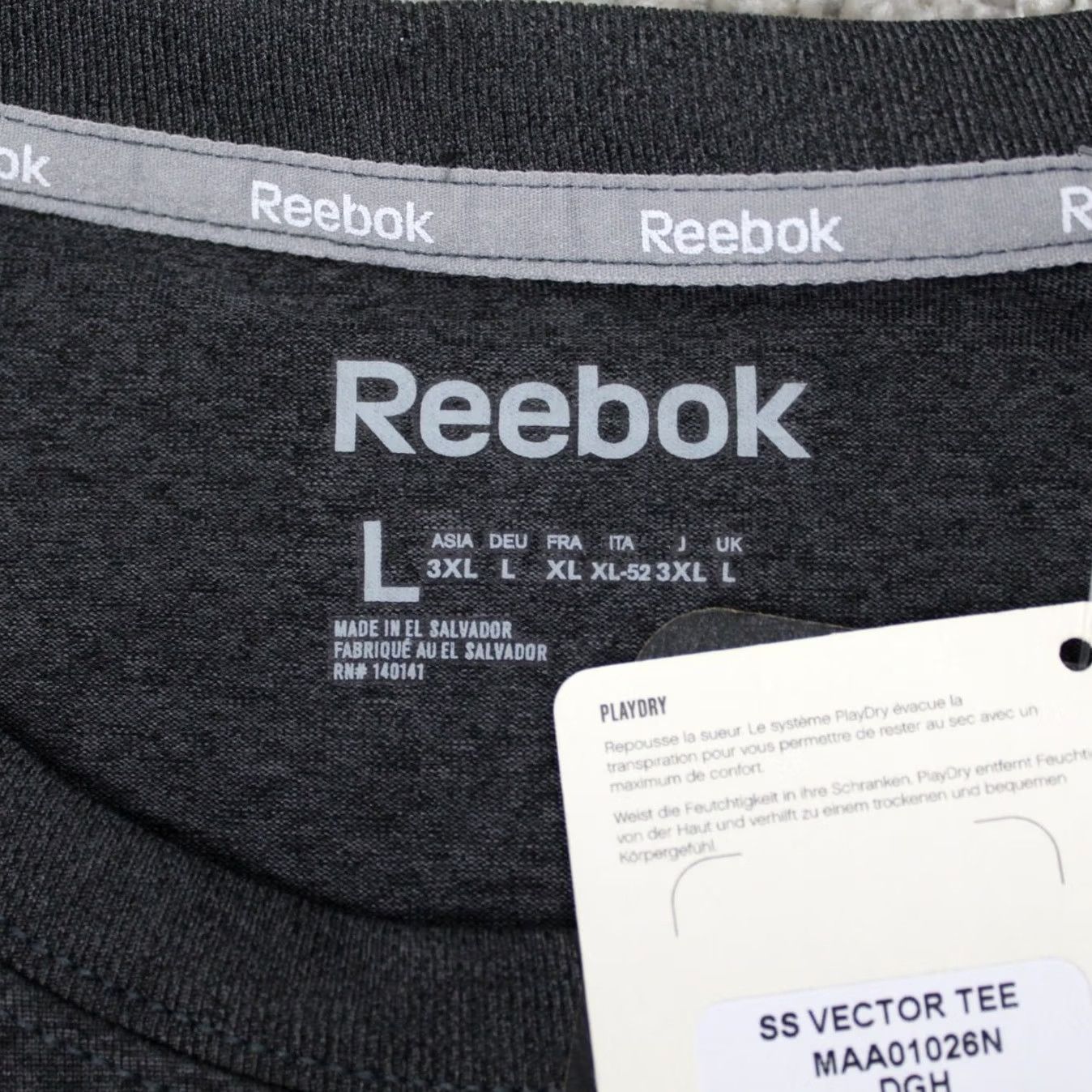 Reebok Reebok Shirt Mens L Gray Vector Tee NWT Polyester Pullover Crewneck Size US L / EU 52-54 / 3 - 7 Thumbnail