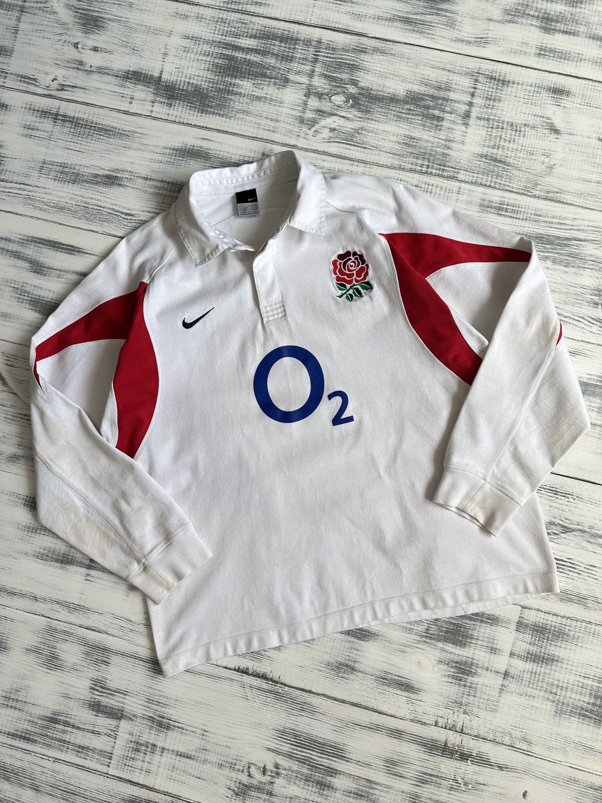 Nike Vintage 2002 NIKE England Rugby Long Sleeve Polo Shirt Men’s Size US L / EU 52-54 / 3 - 9 Thumbnail