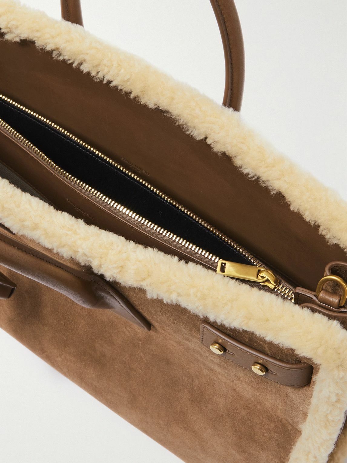 Saint Laurent Paris o1tp1o0125 Size: OS/Tote Bag In Shearling in Brown Size ONE SIZE - 5 Thumbnail