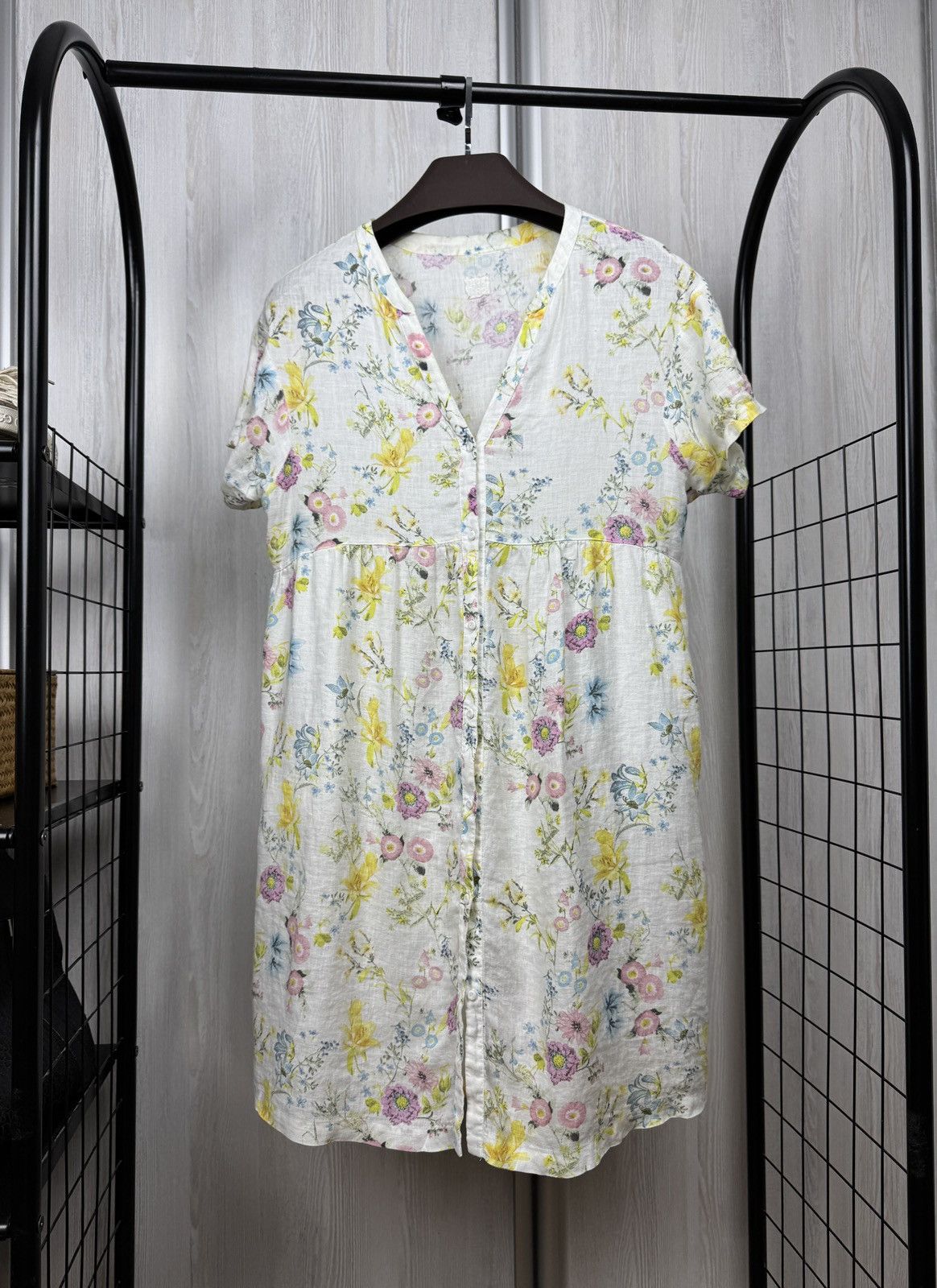 120% Lino 120% Lino Flax Linen floral flower pattern midi dress Size M / US 6-8 / IT 42-44 - 1 Thumbnail